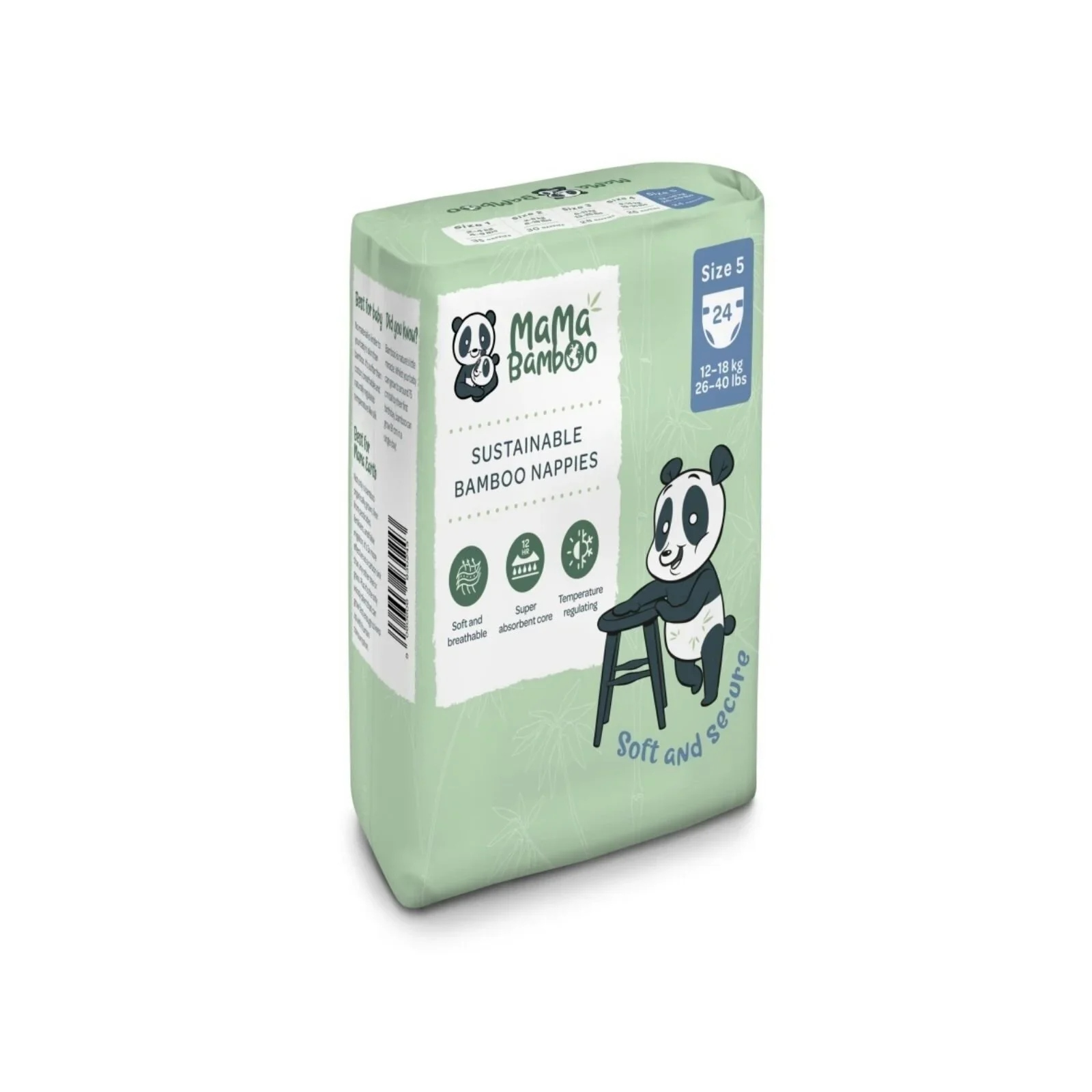 Mama Bamboo Sustainable Bamboo Size 5 - 24 nappies - Image 2