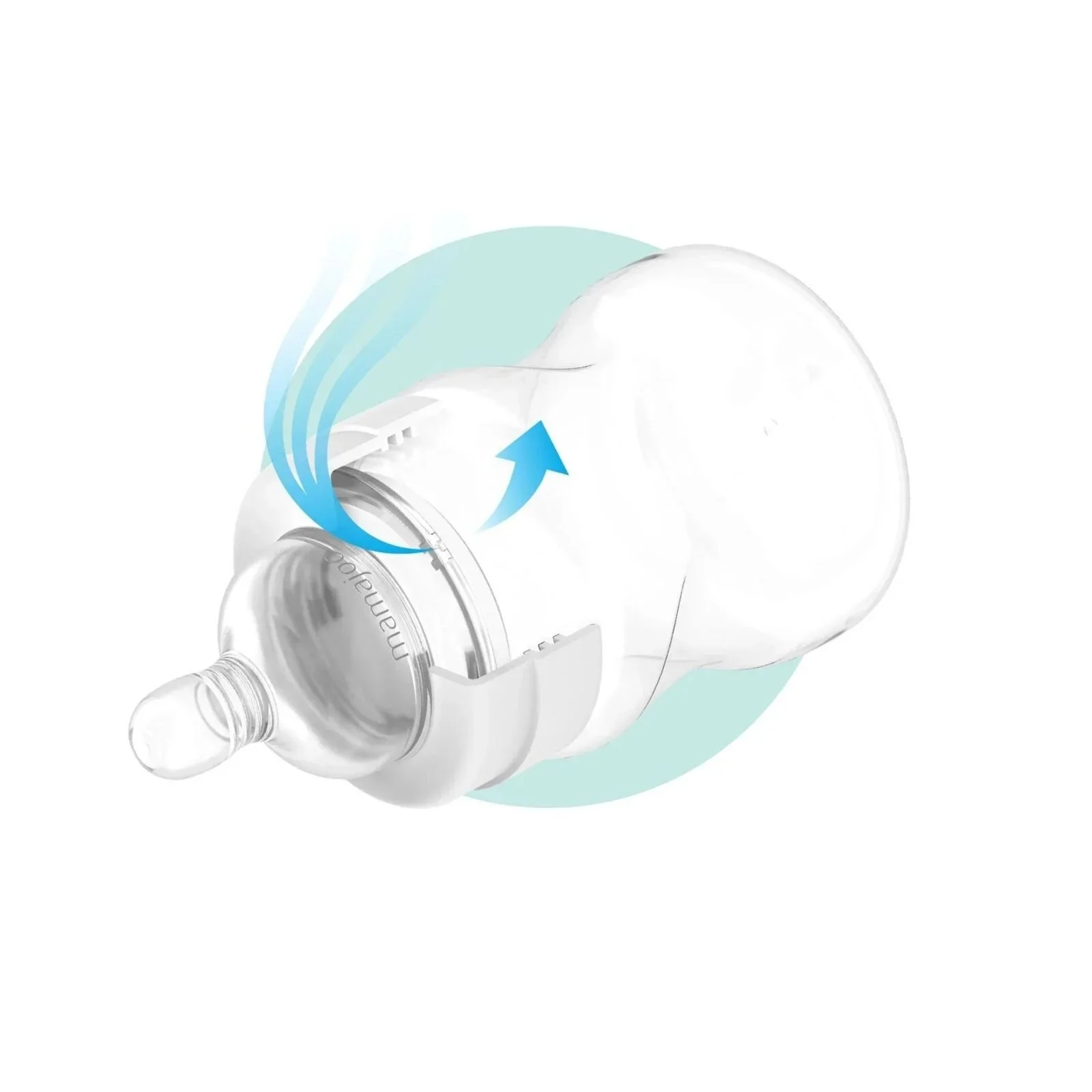Mamajoo Anti-Colic PP Baby Bottle Medium Flow 6+ months 250ml - Silver - Image 3