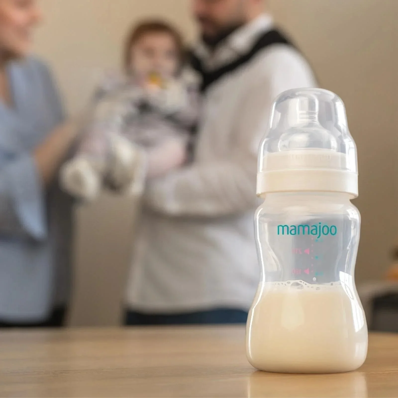 Mamajoo Anti-Colic PP Baby Bottle Medium Flow 6+ months 250ml - Silver - Image 7