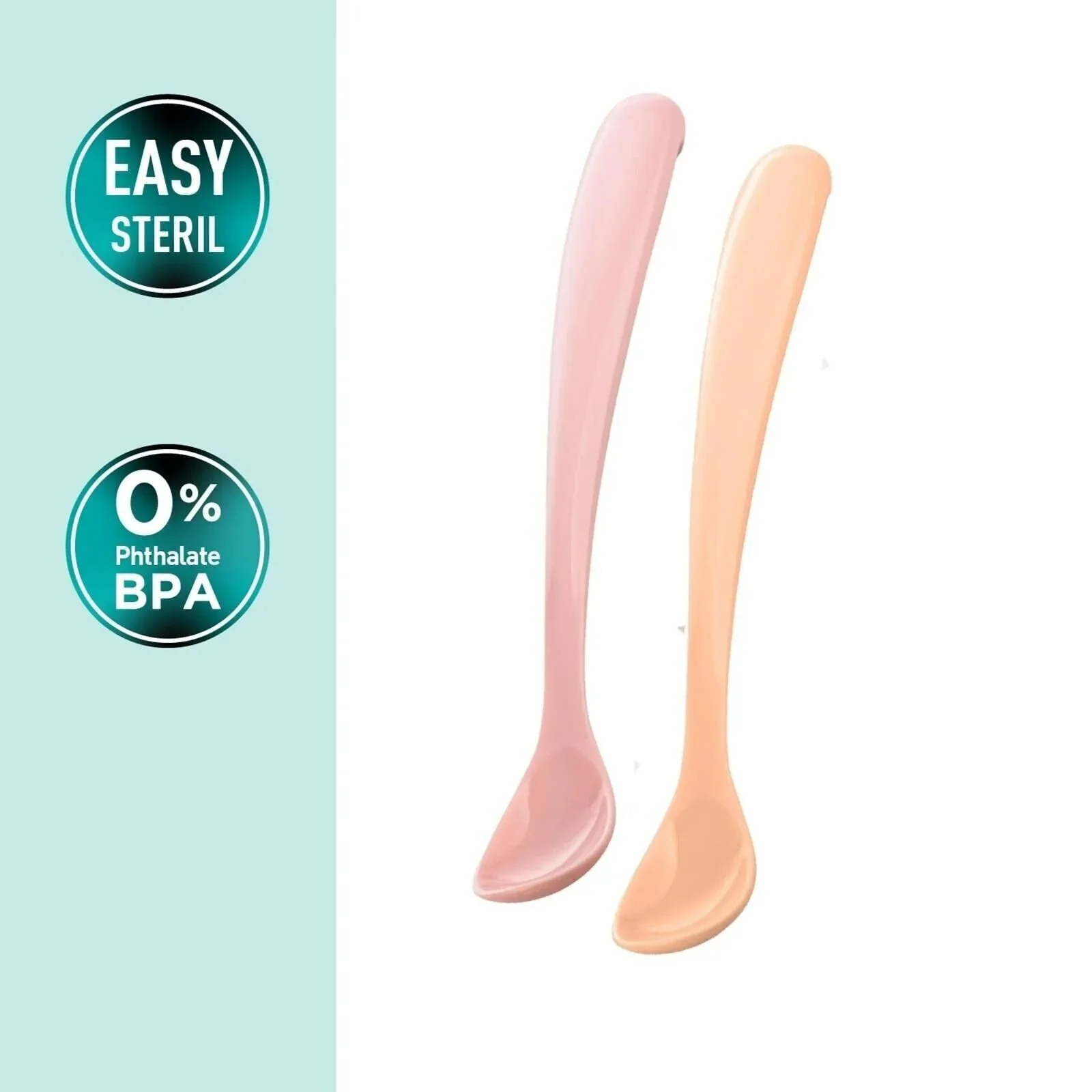 Mamajoo Silicone Spoons with Case Pack of 2 - Powder Pink & Blush - Image 2