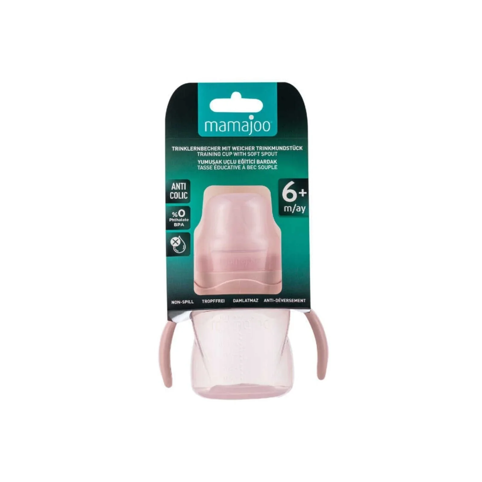 Mamajoo Training Cup with Handles 6+ months 160ml - Powder Pink - Image 6