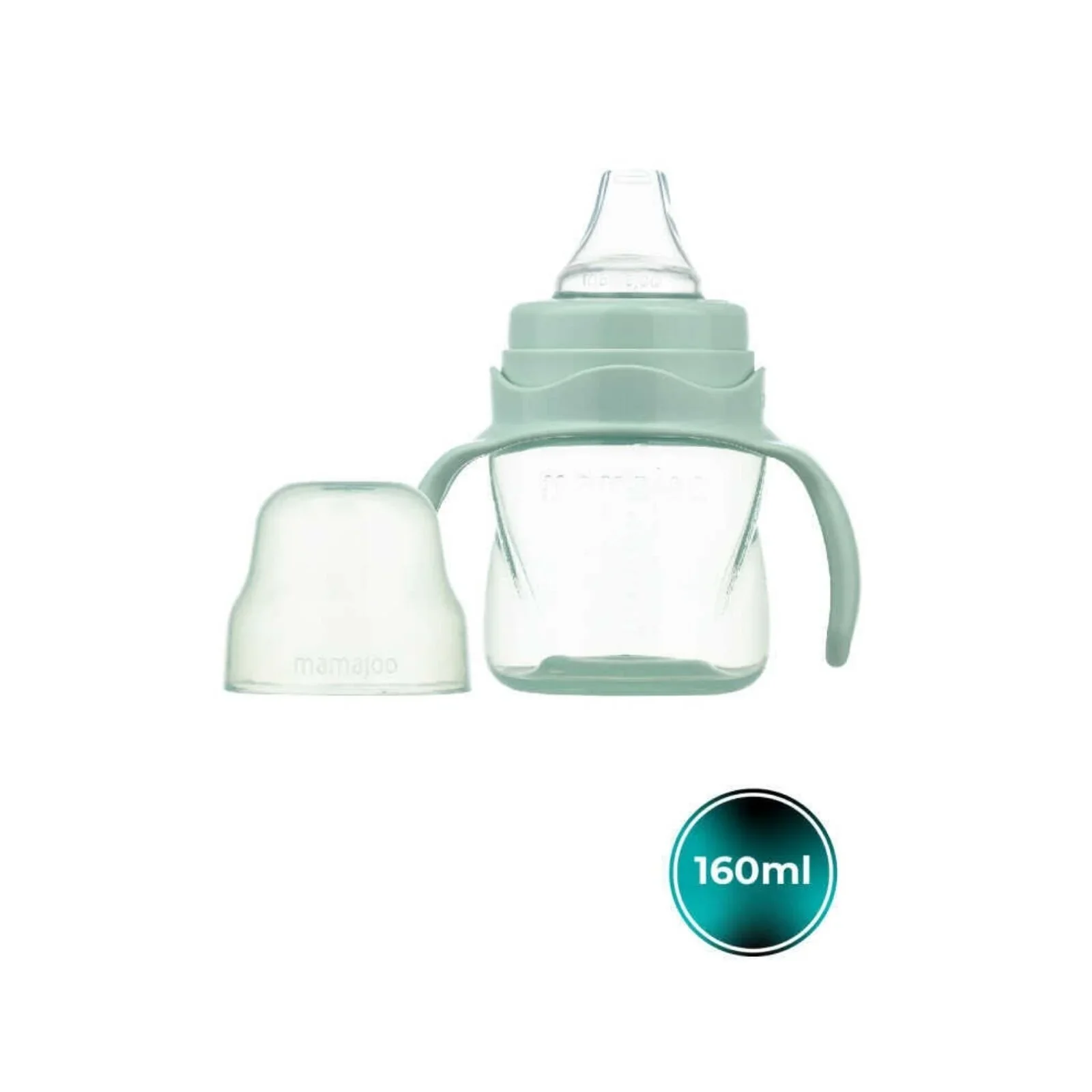 Mamajoo Training Cup with Handles 6+ months 160ml - Powder Green - Image 2
