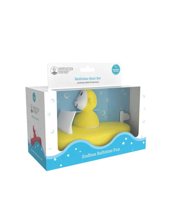Matchstick Monkey Bathtime Boat Set - Yellow - Image 3