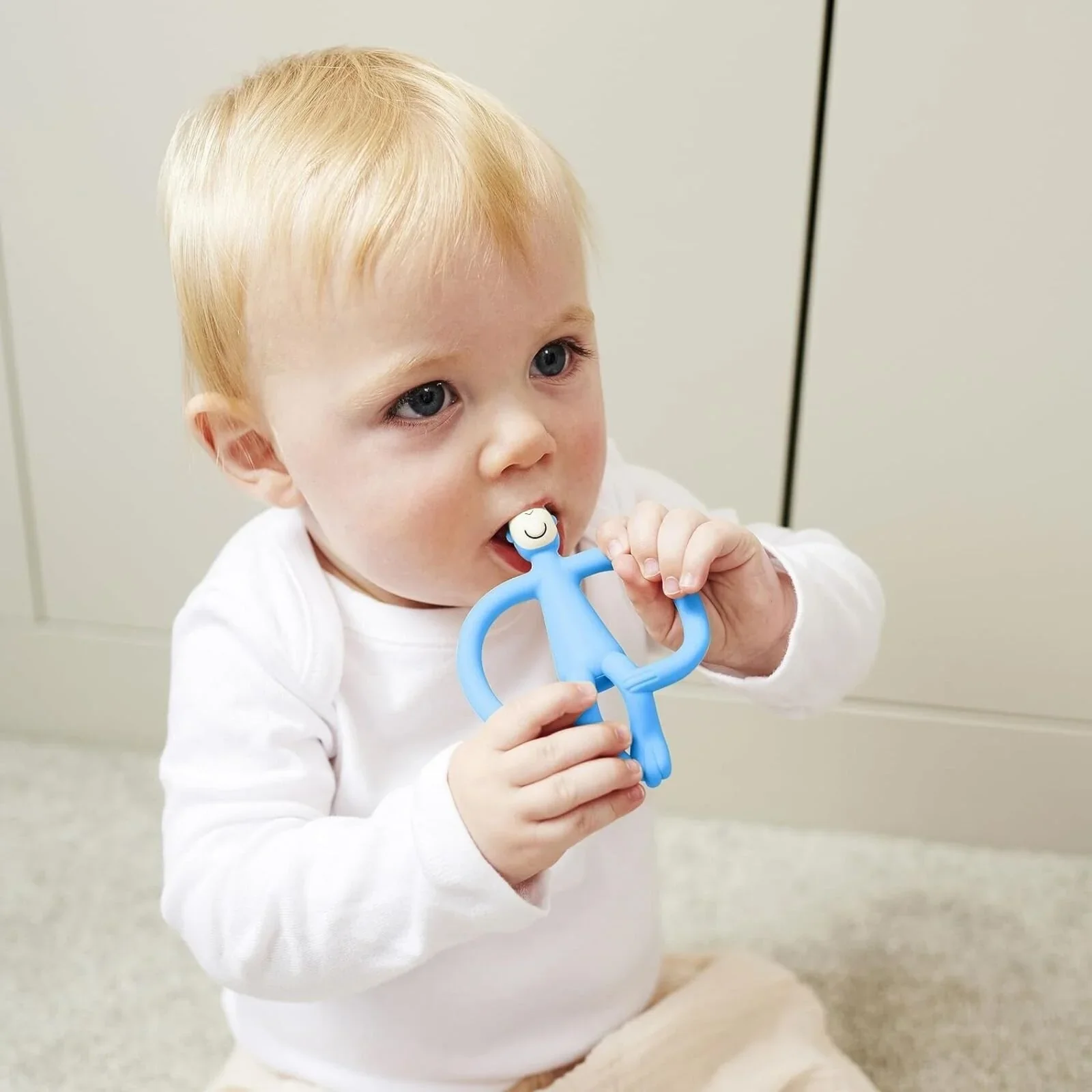 Matchstick Monkey Original Teething Toy - Light Blue - Image 4