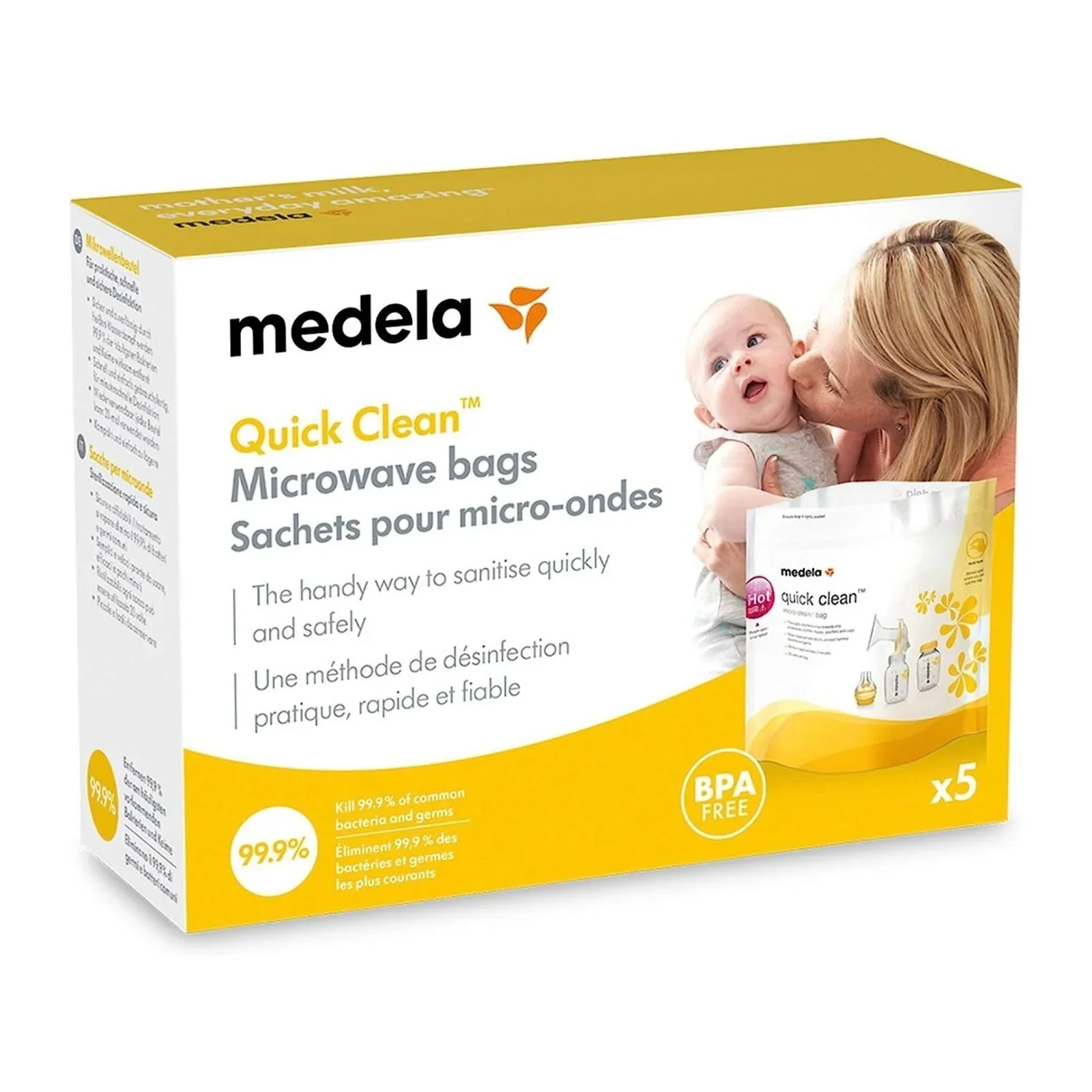 Medela Quick Clean Micro-Steam Bags Pack of 5 - Image 2