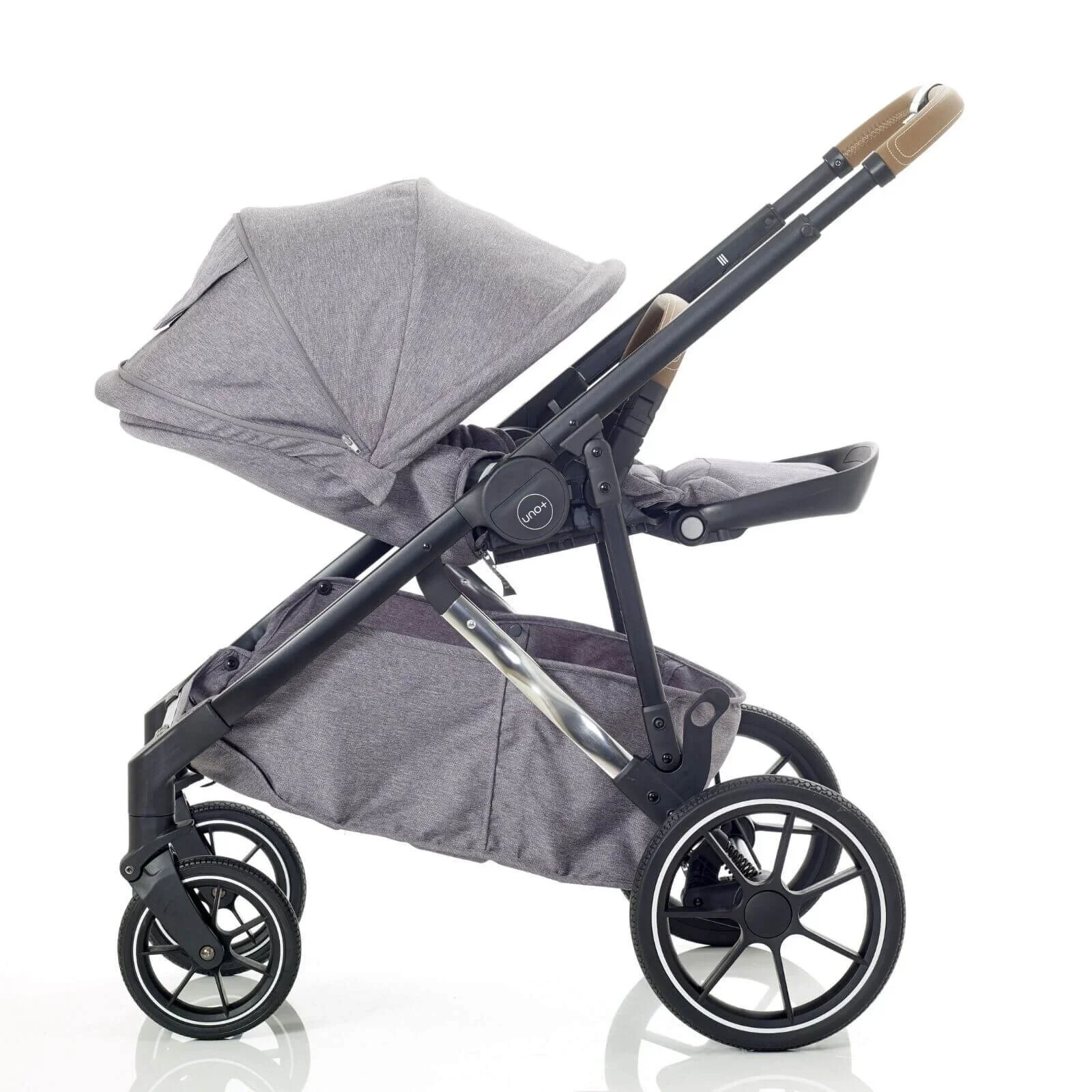 Mee-Go Uno Plus 2-in-1 Pushchair & Pram - Grey/Chrome - Image 8