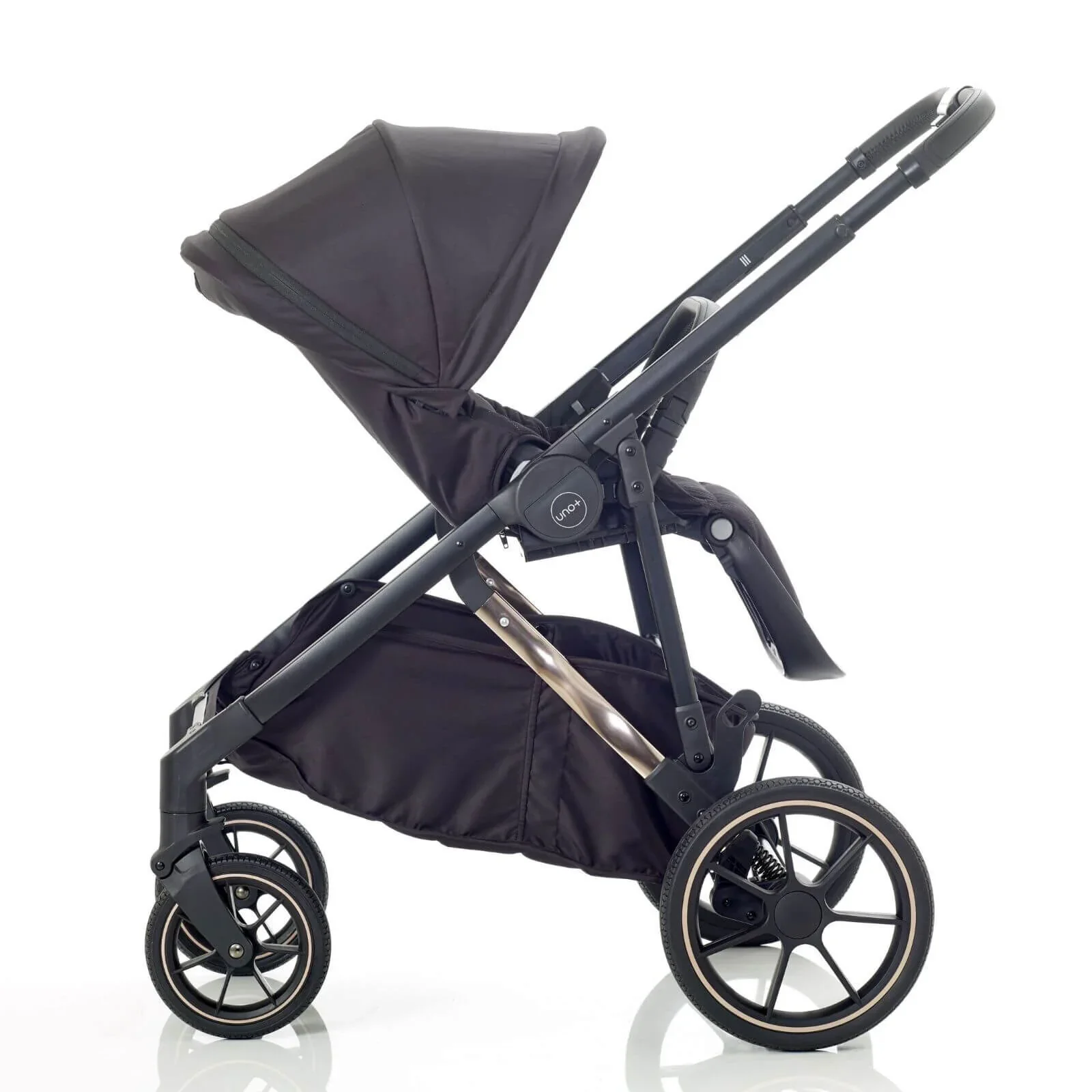Mee-Go Uno Plus 2-in-1 Pushchair & Pram - Black/Rose - Image 6