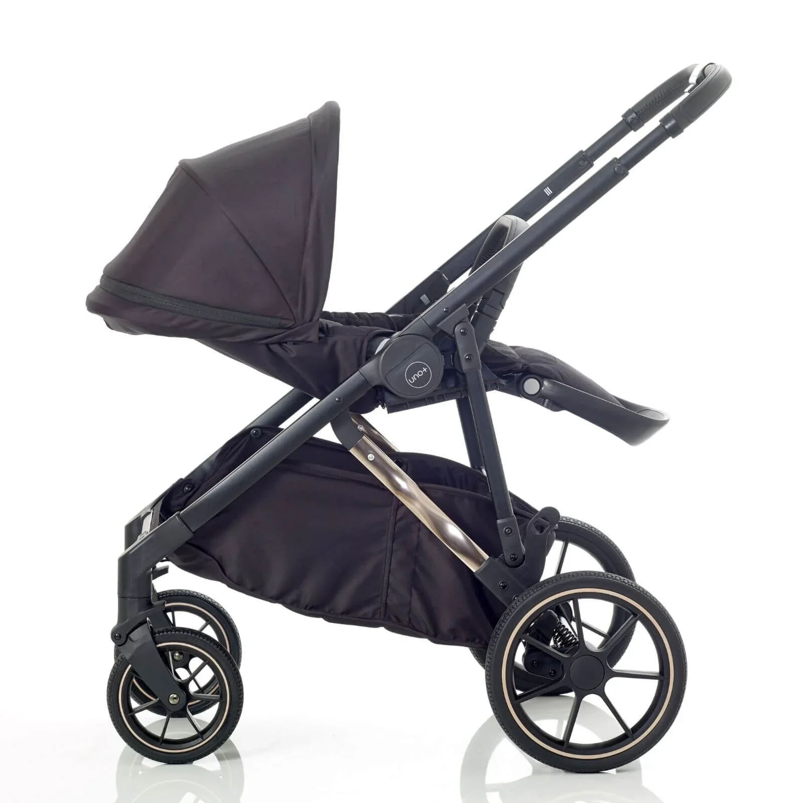 Mee-Go Uno Plus 2-in-1 Pushchair & Pram - Black/Rose - Image 8