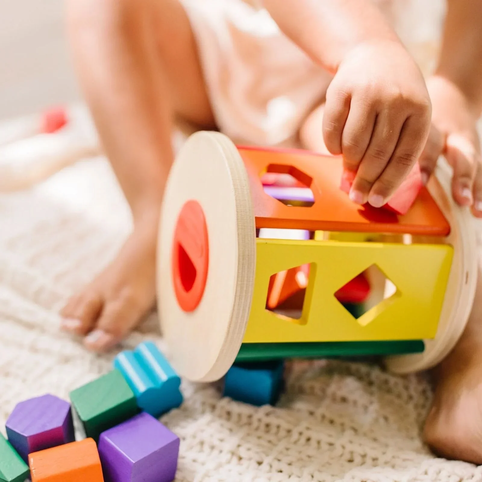 Melissa & Doug Match & Roll Wooden Shape Sorter - Image 5