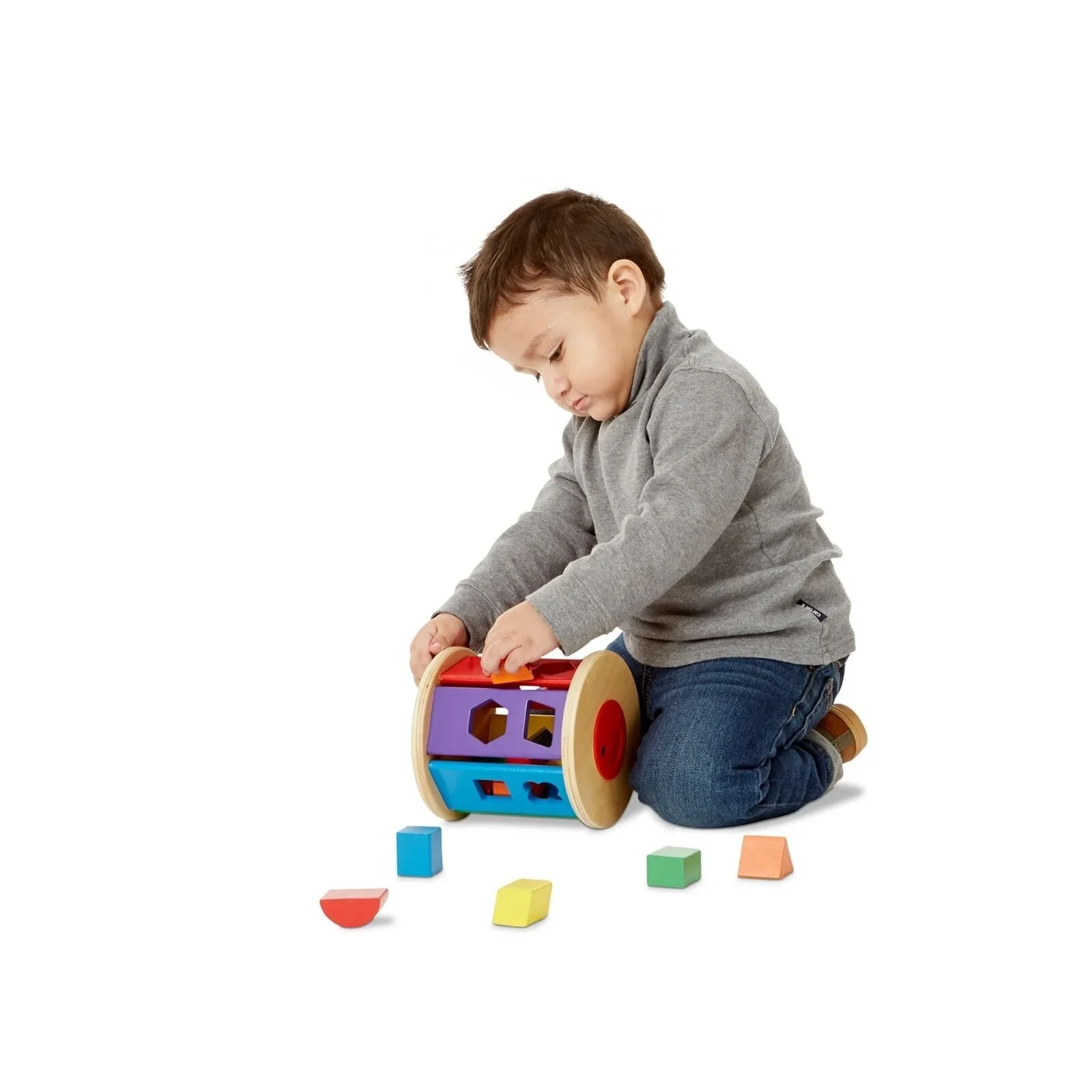 Melissa & Doug Match & Roll Wooden Shape Sorter - Image 8