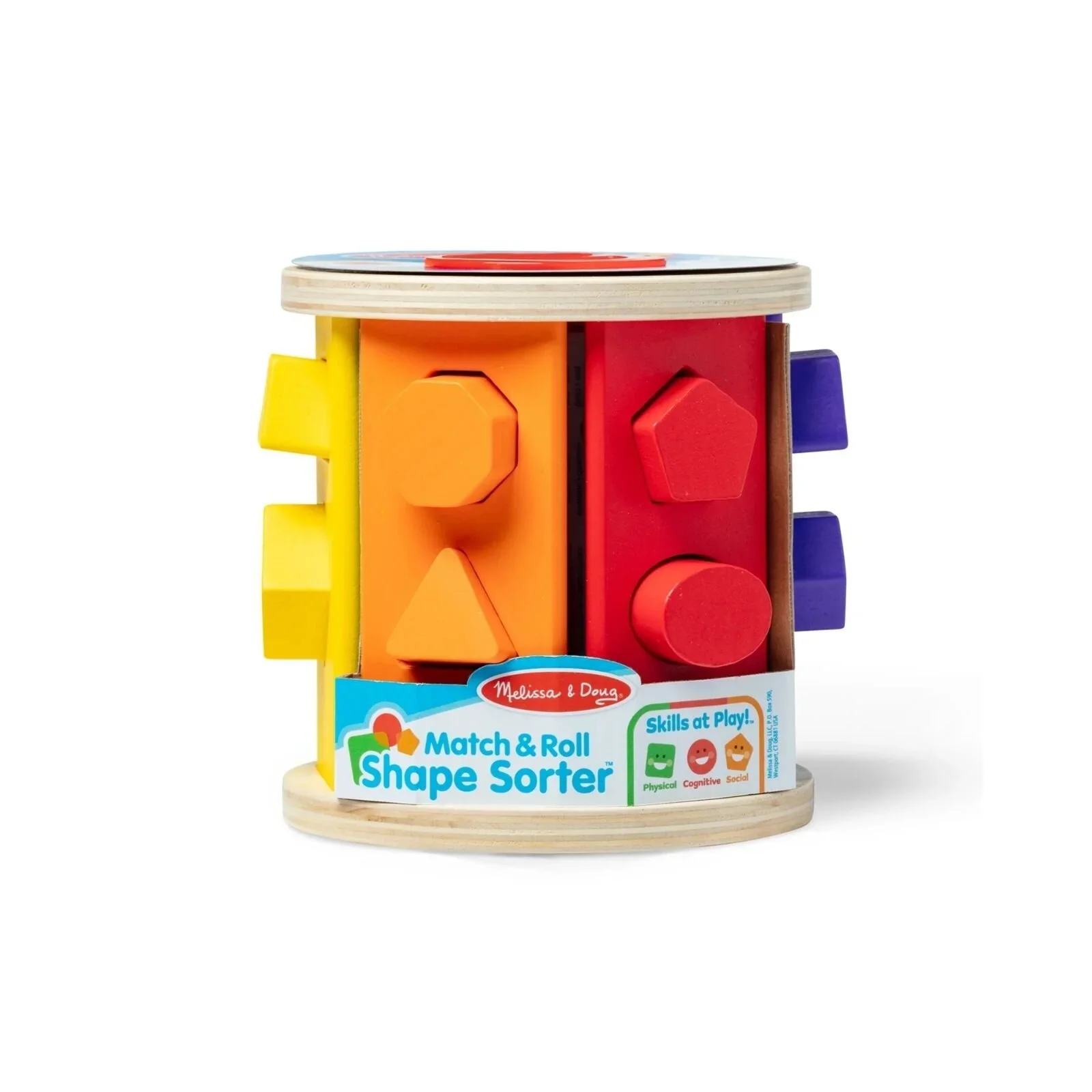 Melissa & Doug Match & Roll Wooden Shape Sorter - Image 9
