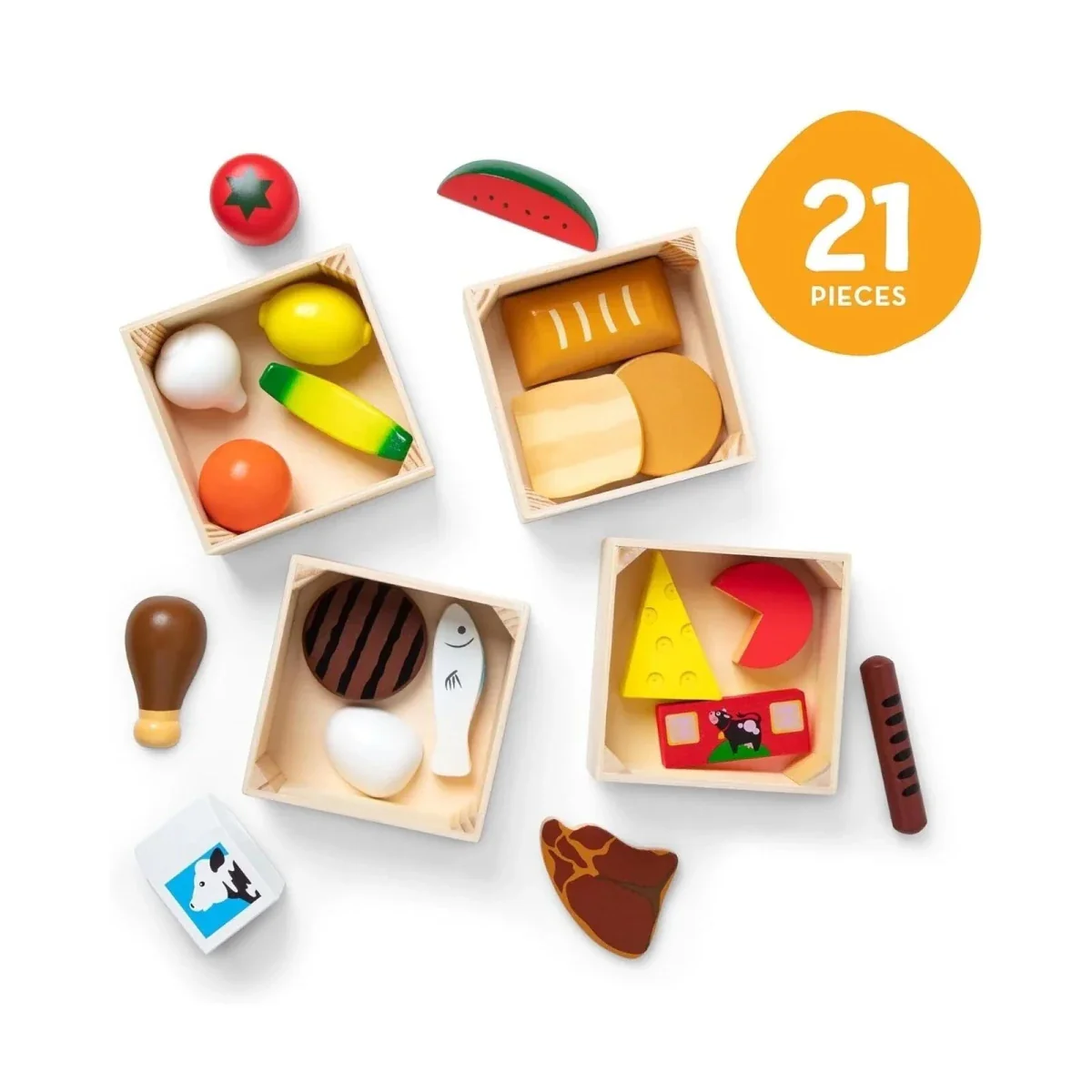 Melissa & Doug Wooden Food Set 21 pcs - Image 5