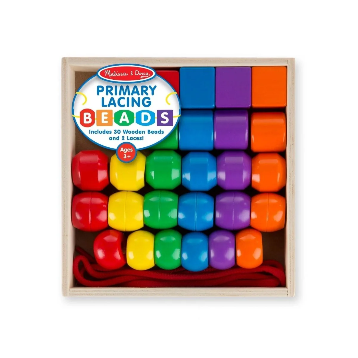 Melissa & Doug Wooden Jumbo Lacing Beads - Image 2