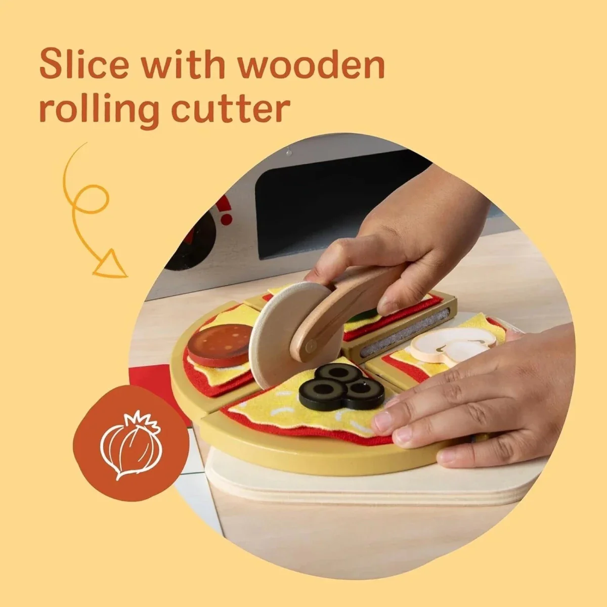 Melissa & Doug Wooden Pizza Counter Play Set - Image 4
