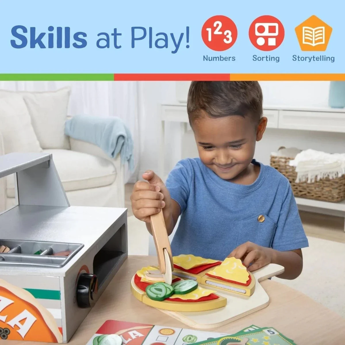 Melissa & Doug Wooden Pizza Counter Play Set - Image 5
