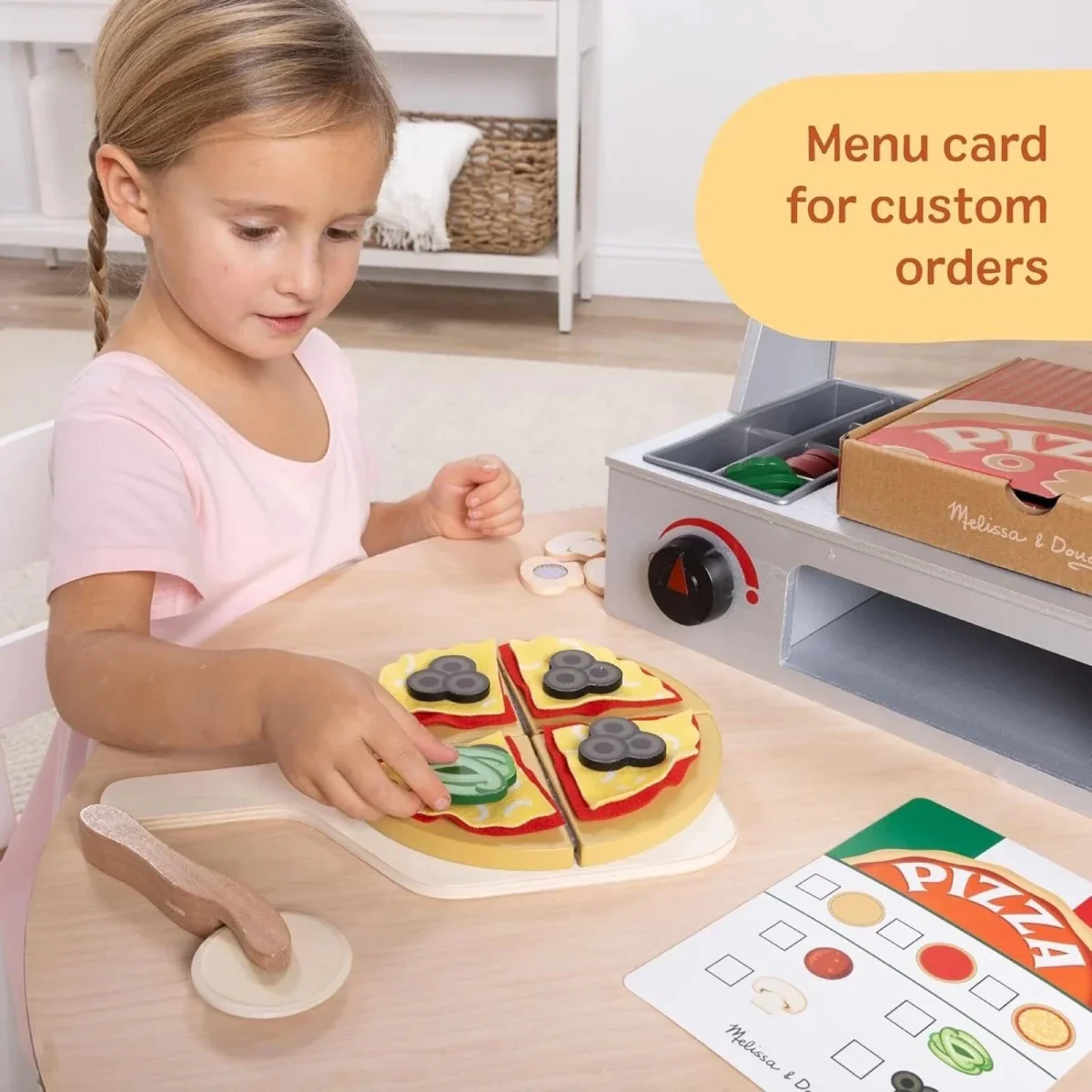 Melissa & Doug Wooden Pizza Counter Play Set - Image 6