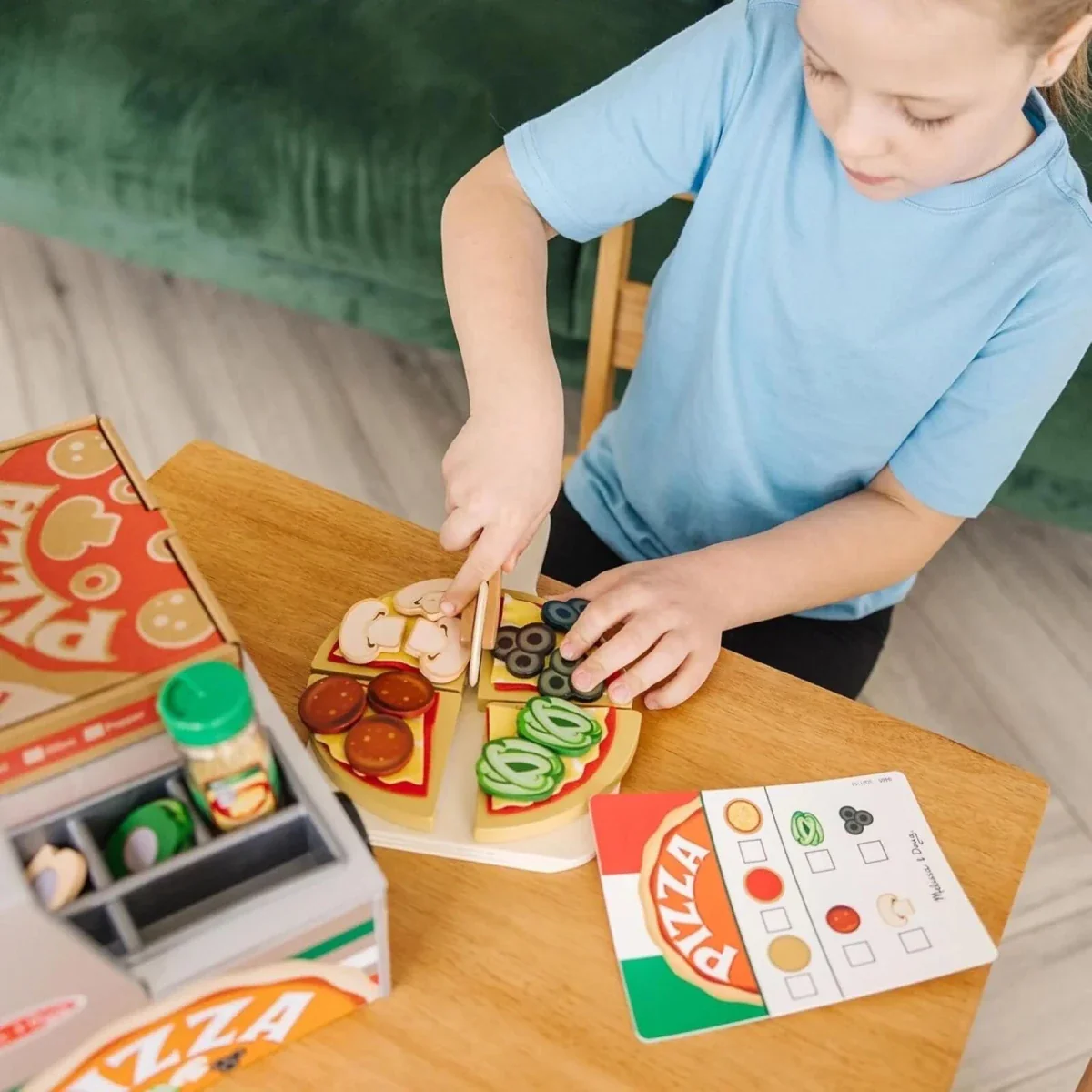 Melissa & Doug Wooden Pizza Counter Play Set - Image 8