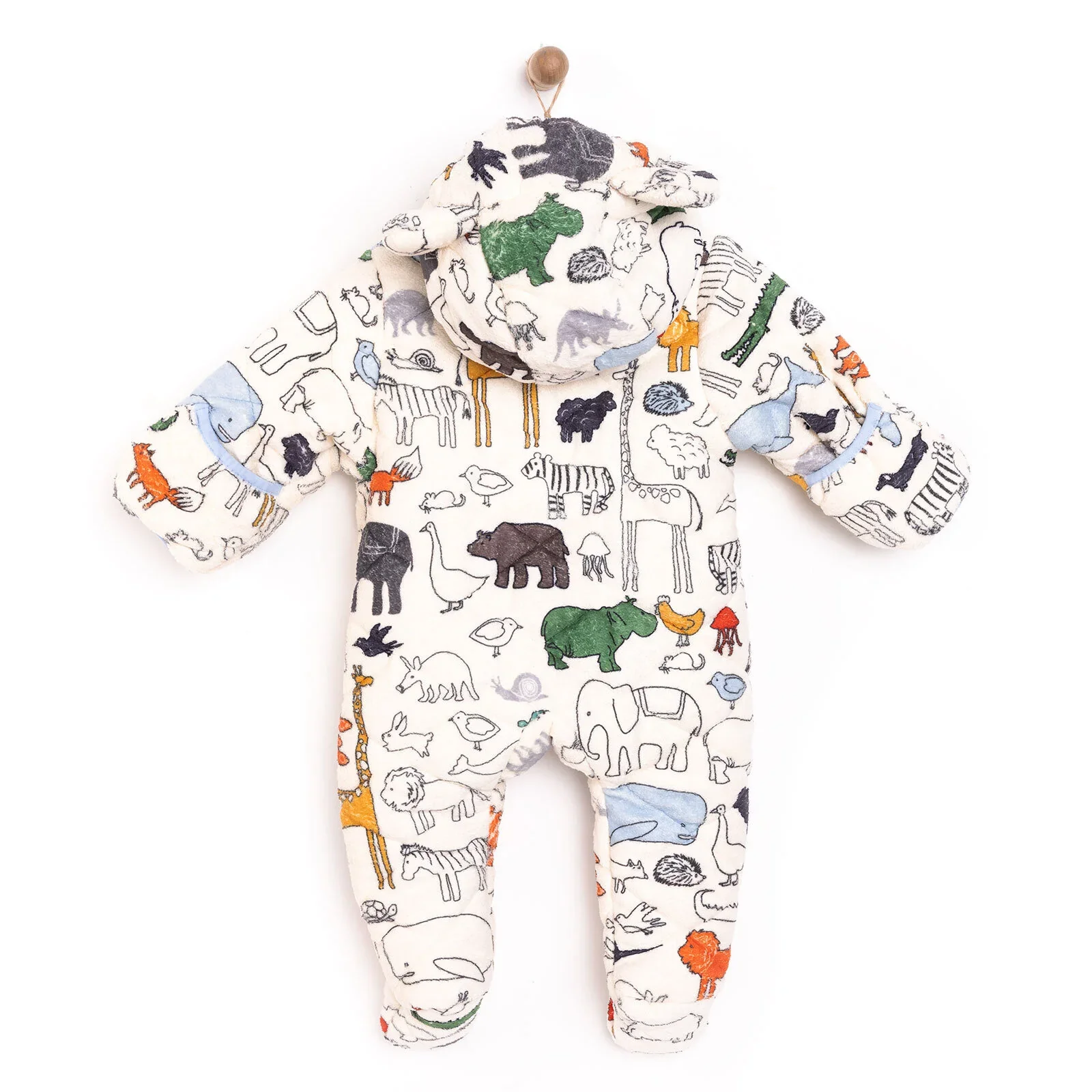 MidiMod Newborn Baby Boy Hooded-Footed Jumpsuit - Image 2