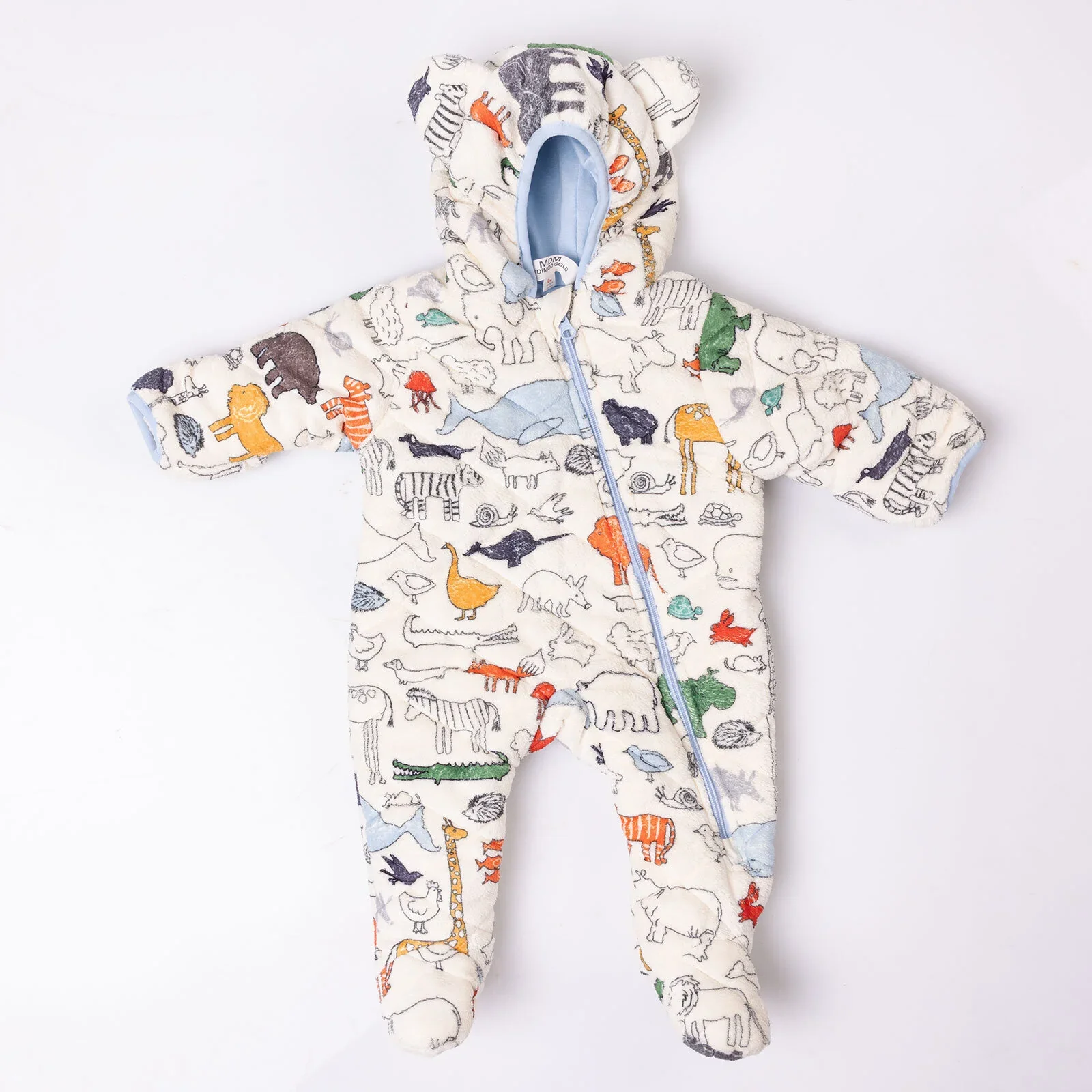 MidiMod Newborn Baby Boy Hooded-Footed Jumpsuit - Image 3