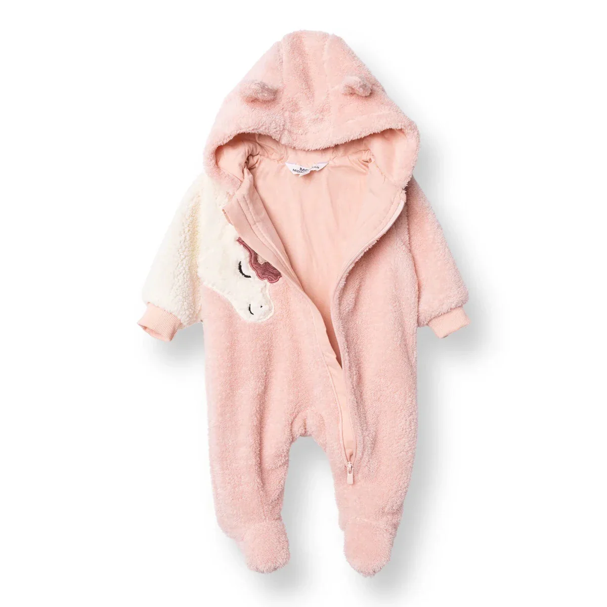 Midimod Newborn Welsoft Footed Jumpsuit - Light Pink - Image 3