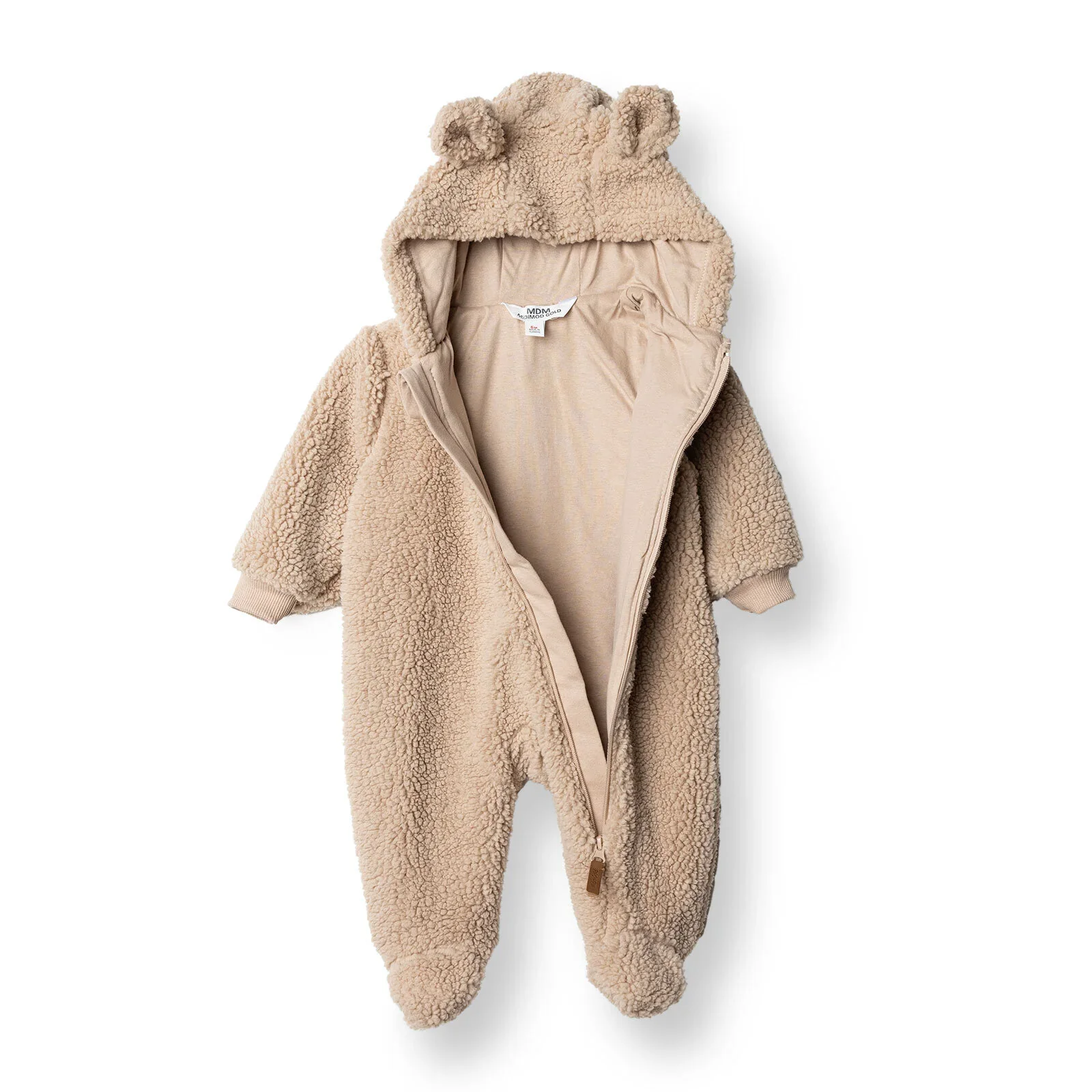 Midimod Newborn Welsoft Footed Jumpsuit - Light Brown - Image 7