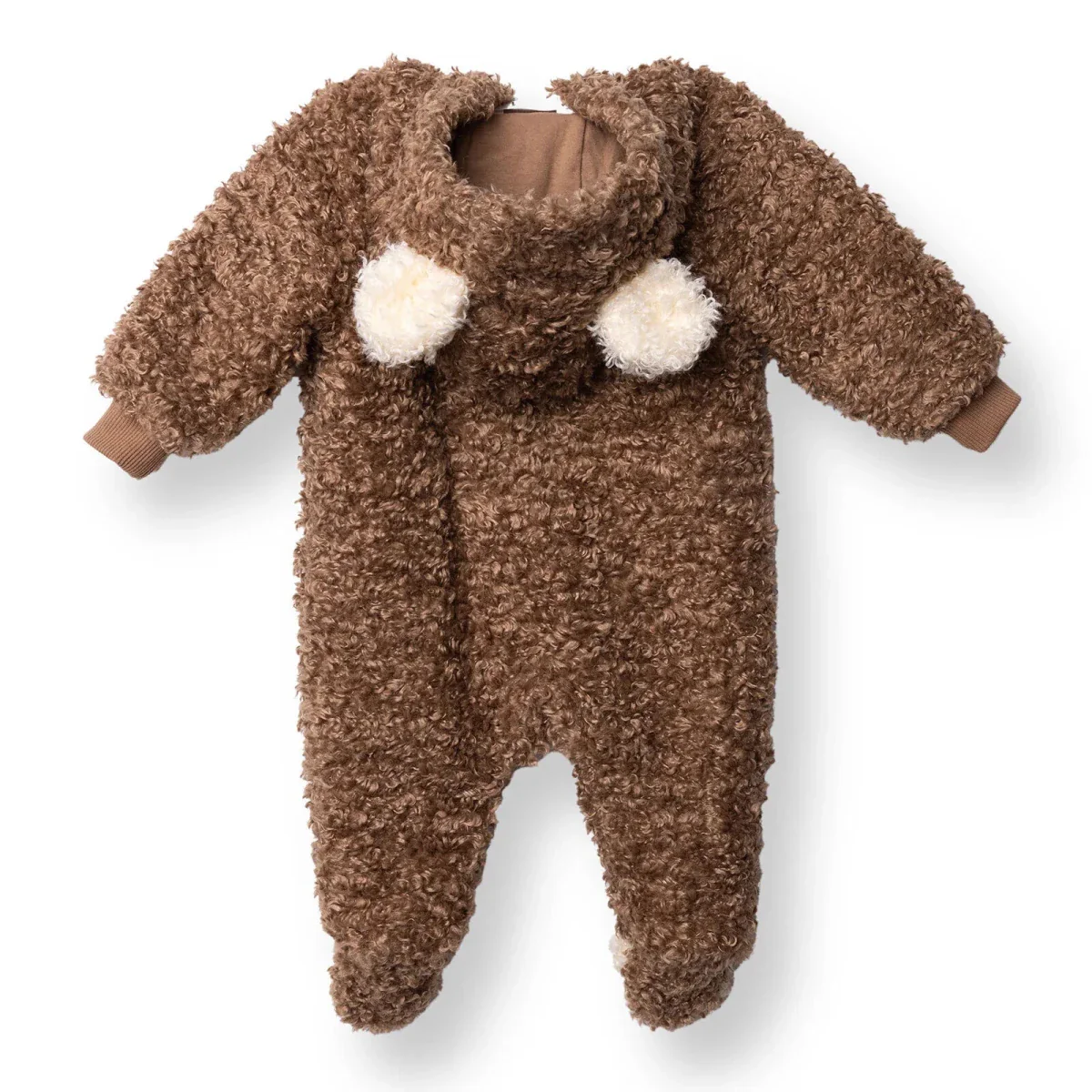 Midimod Newborn Welsoft Footled Jumpsuit - Brown - Image 2