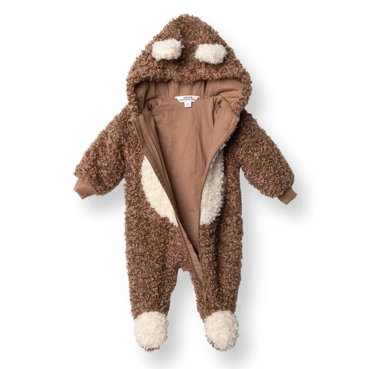 Midimod Newborn Welsoft Footled Jumpsuit - Brown - Image 3