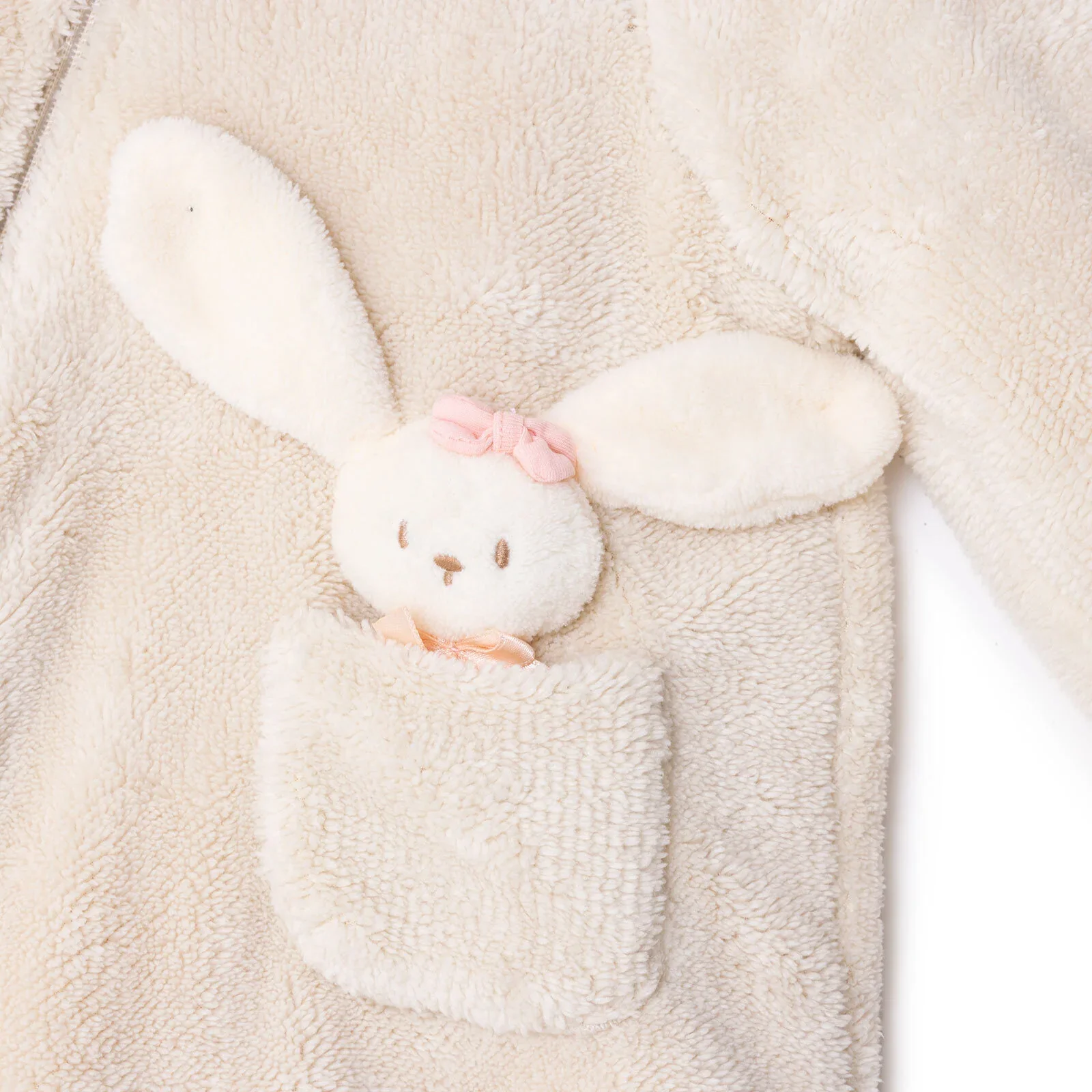 Midimod Newborn Welsoft Footless Jumpsuit - Ecru - Image 4