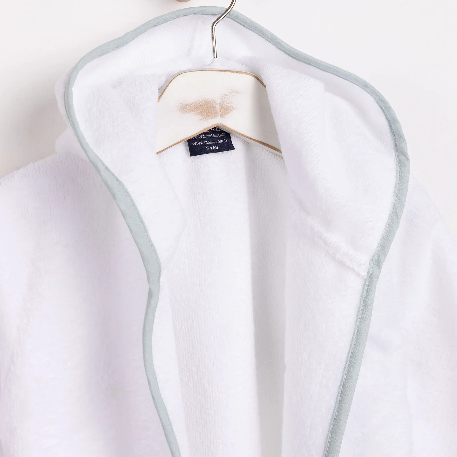 Mollia Boy Baby Bathrobe - White - Image 9