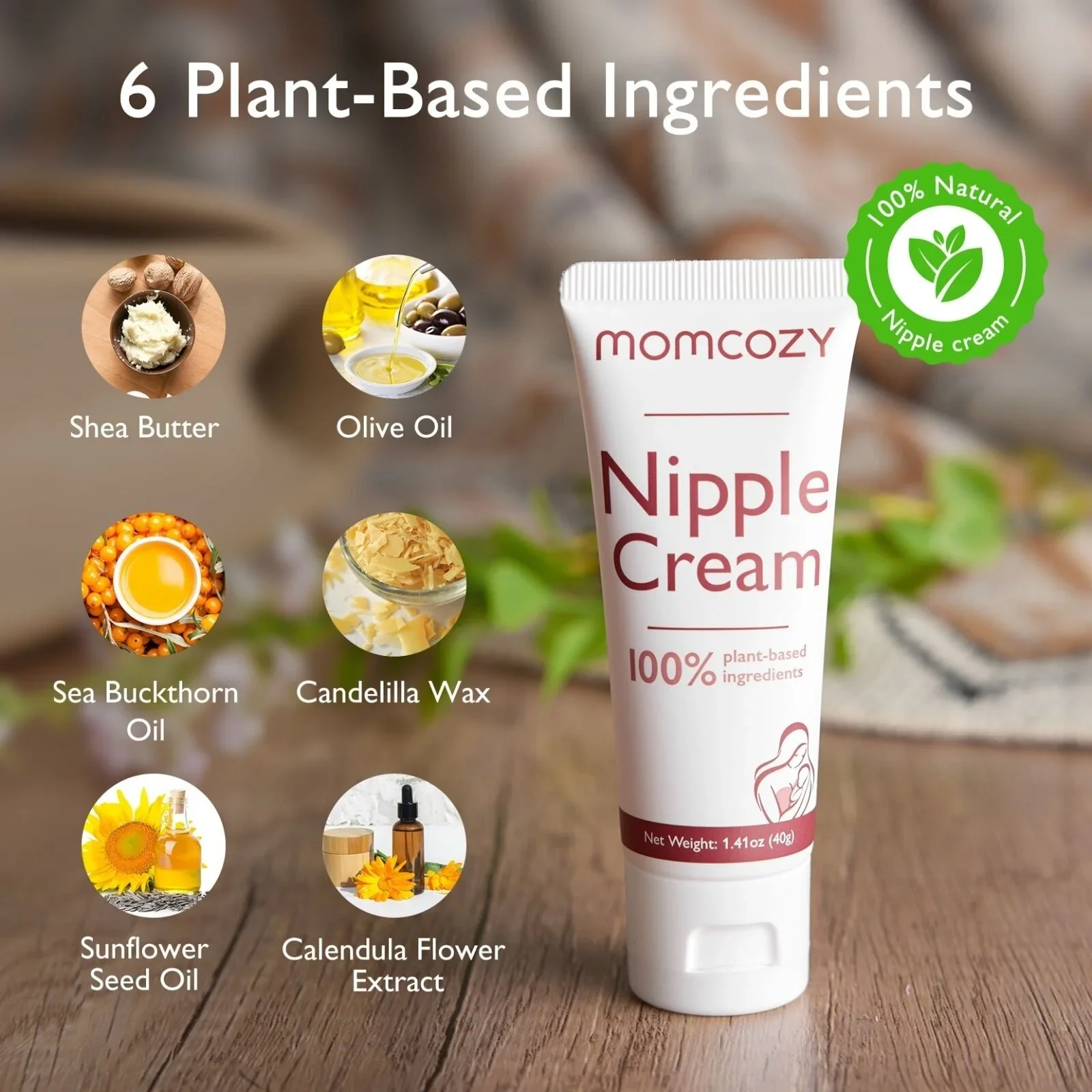 Momcozy 100% Natural Nipple Cream for Breastfeeding 40gr - Image 3