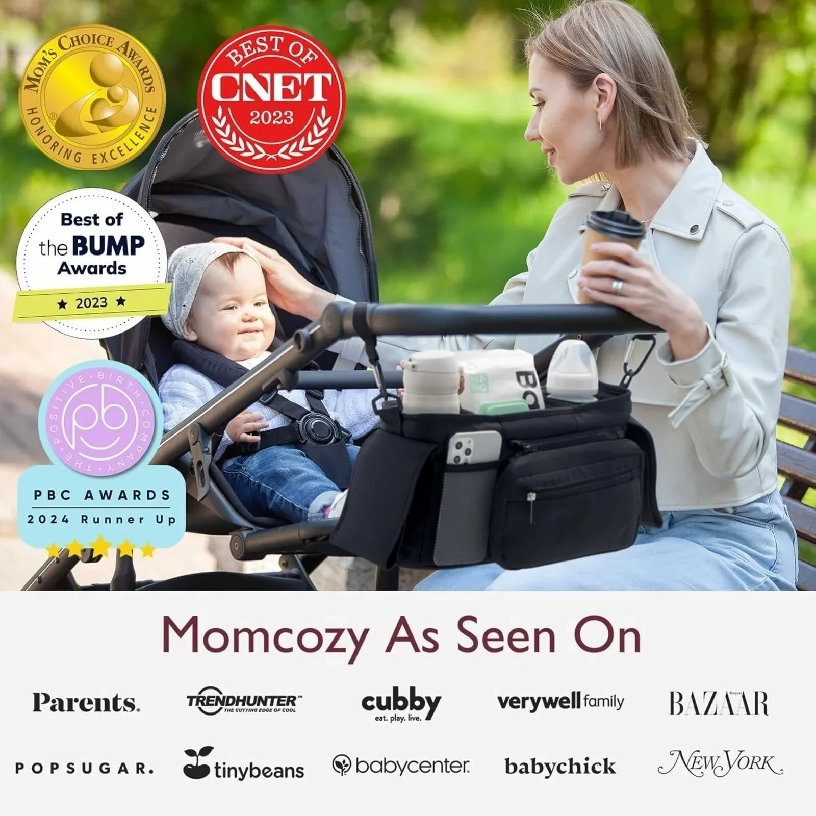 Momcozy All-in-One Stroller Organizer - Black - Image 12