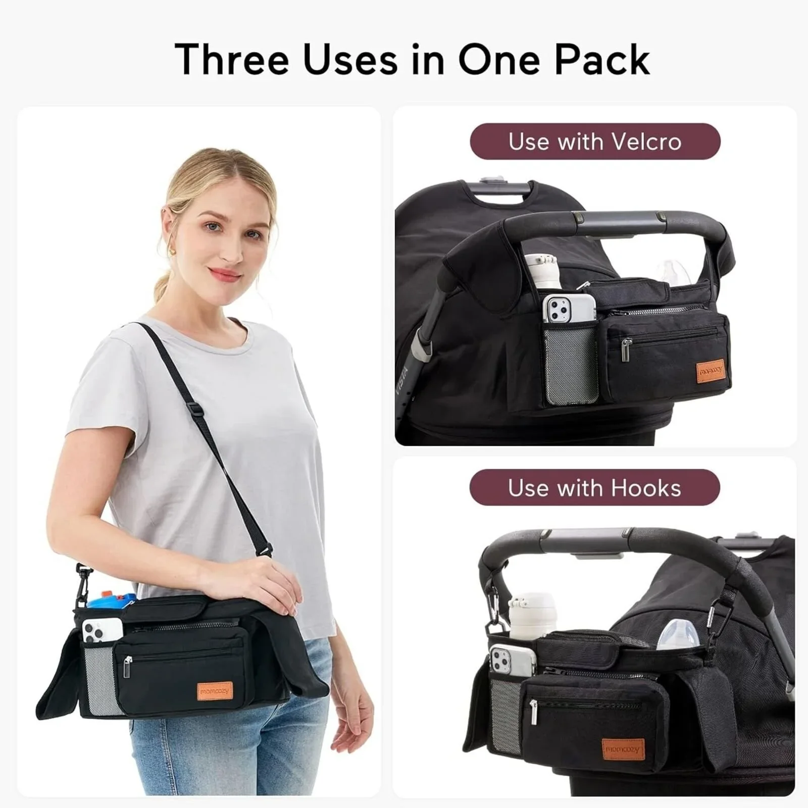 Momcozy All-in-One Stroller Organizer - Black - Image 3