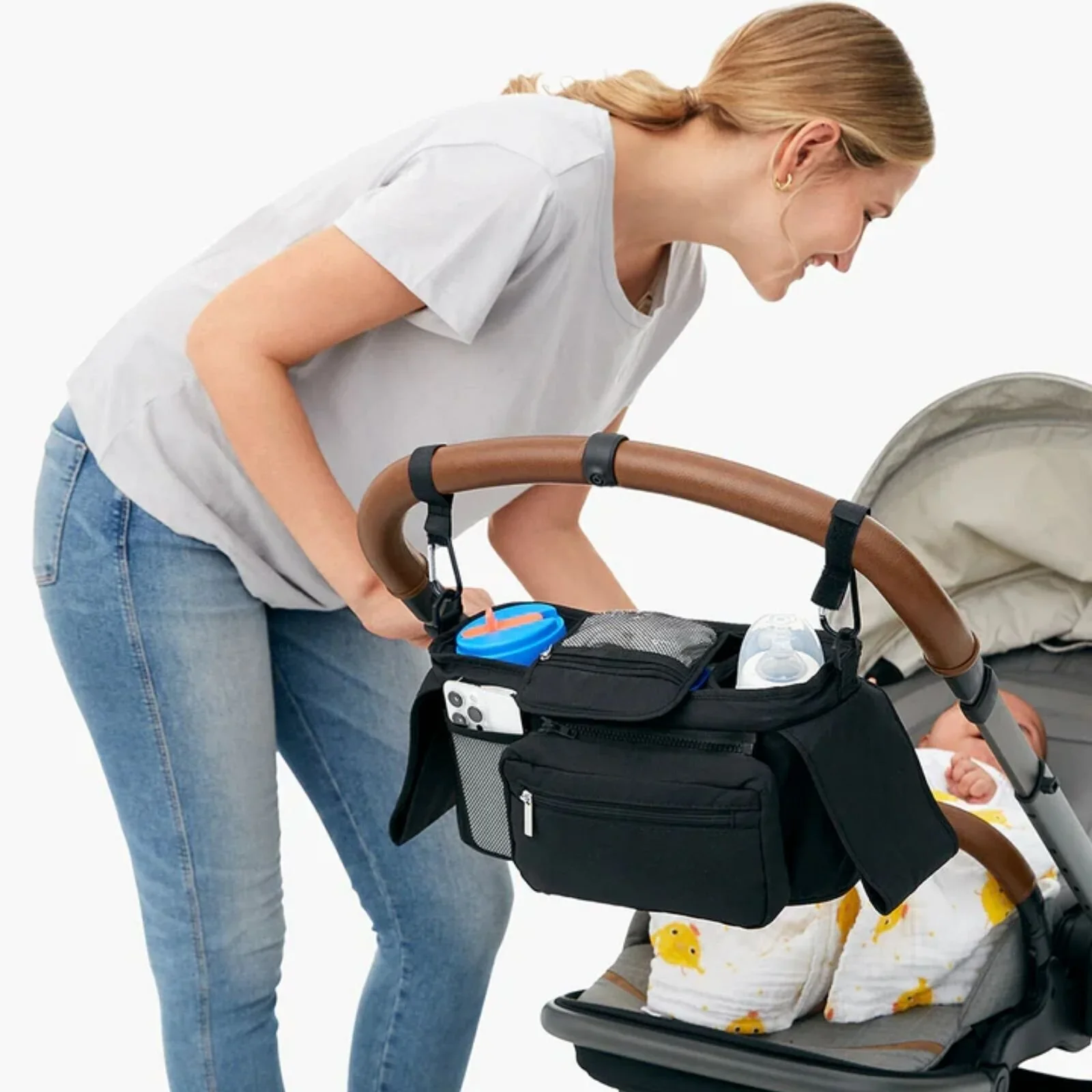 Momcozy All-in-One Stroller Organizer - Black - Image 8