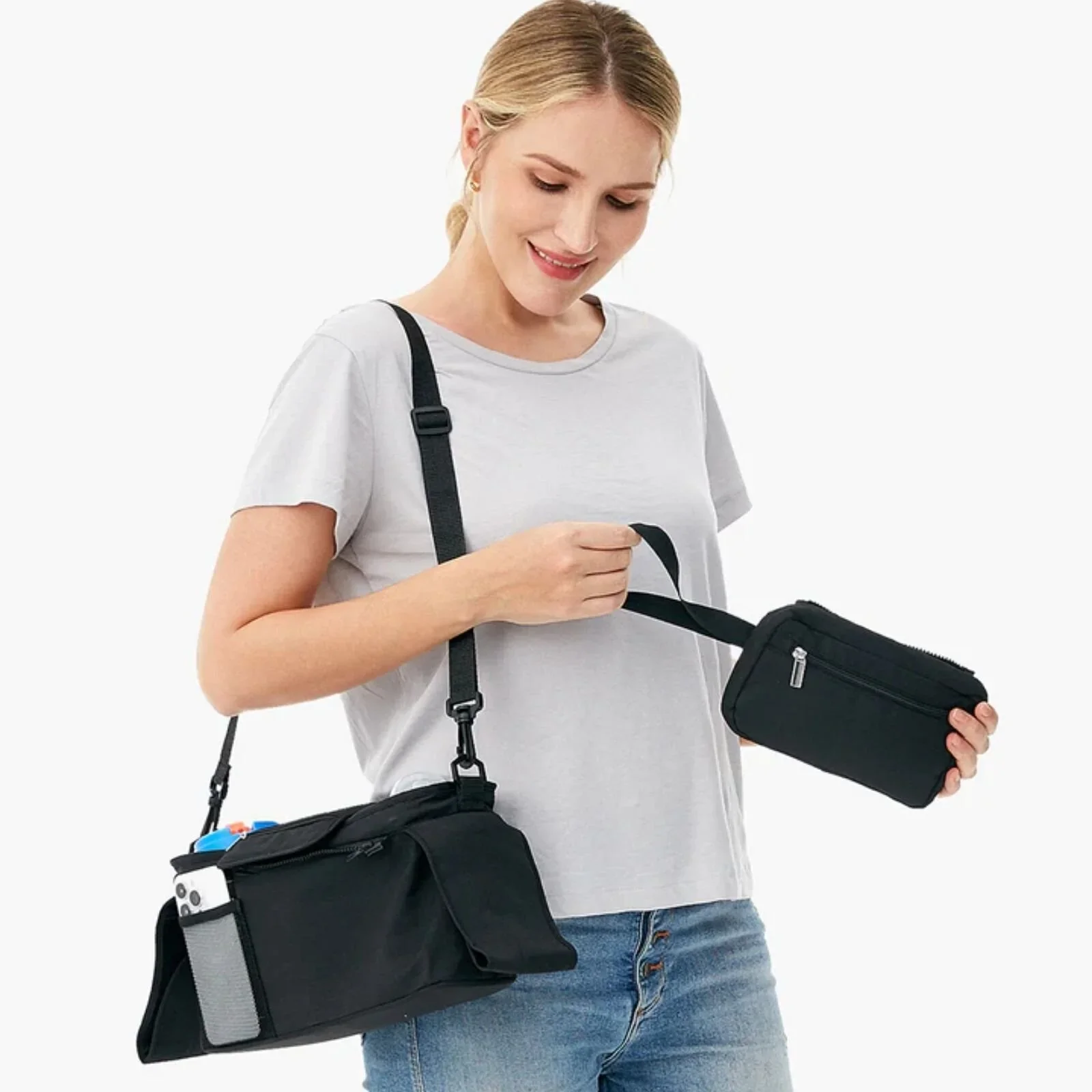 Momcozy All-in-One Stroller Organizer - Black - Image 9