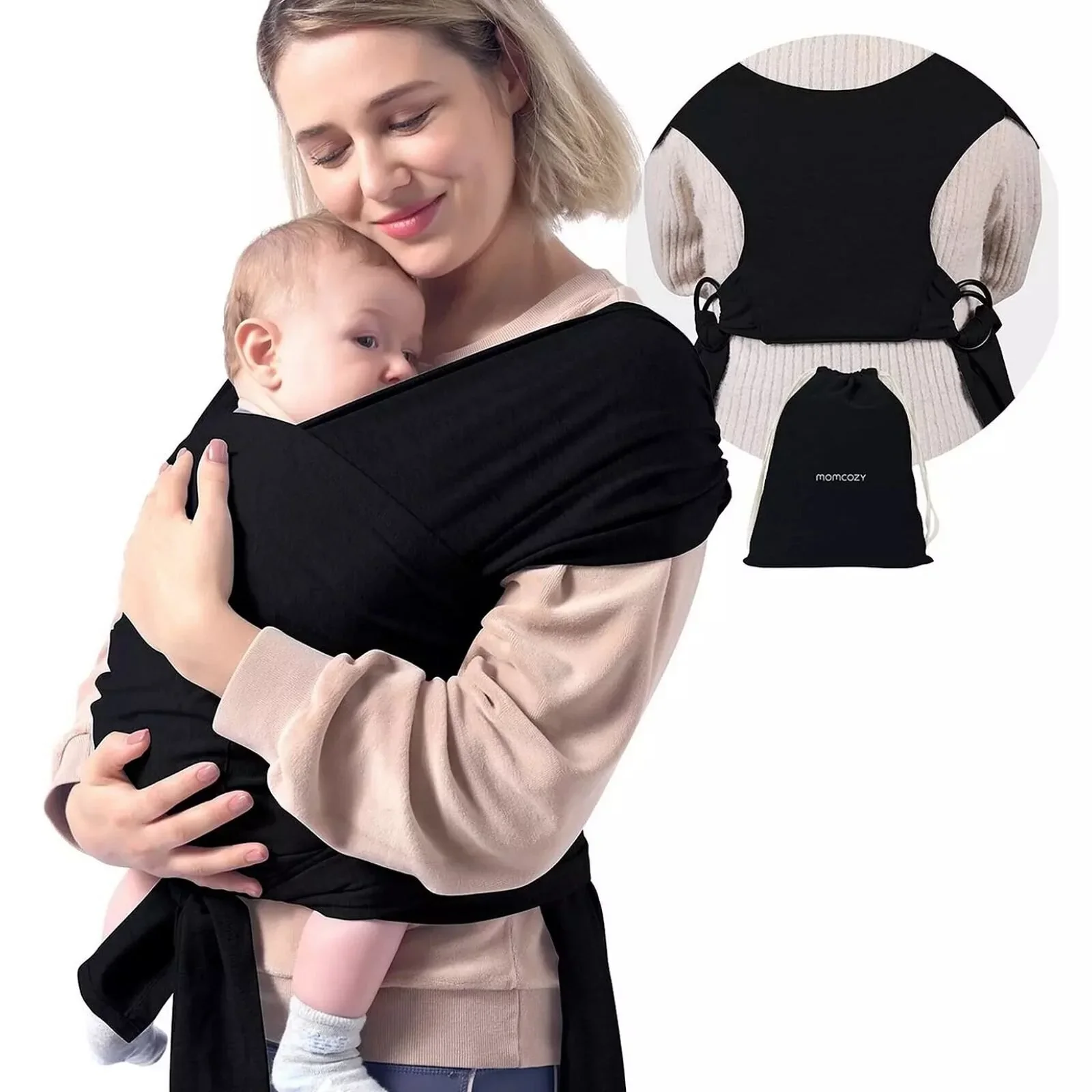 Momcozy Baby Carrier - Black - Image 2
