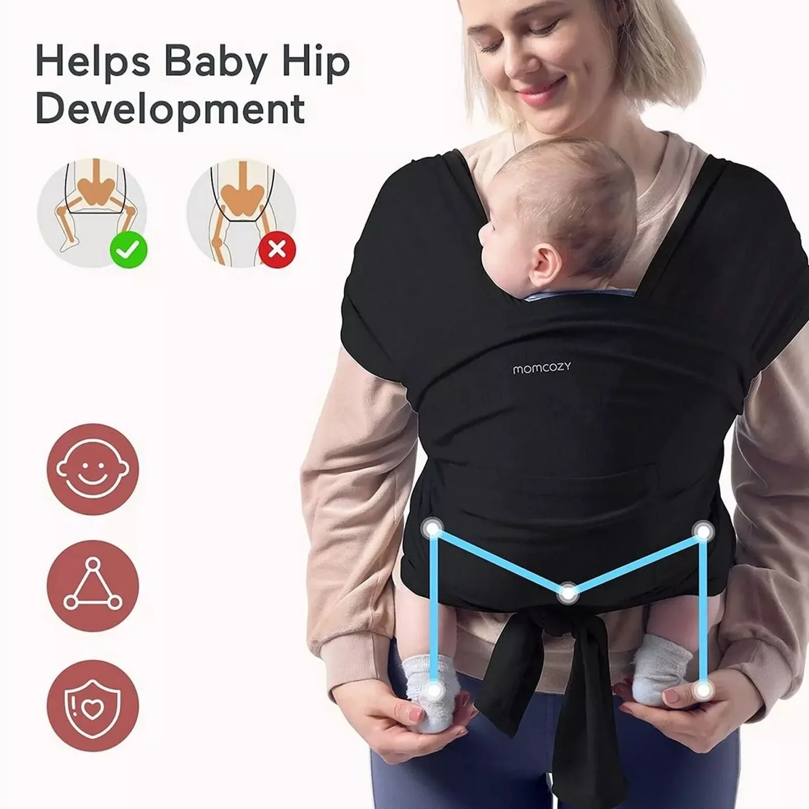 Momcozy Baby Carrier - Black - Image 3