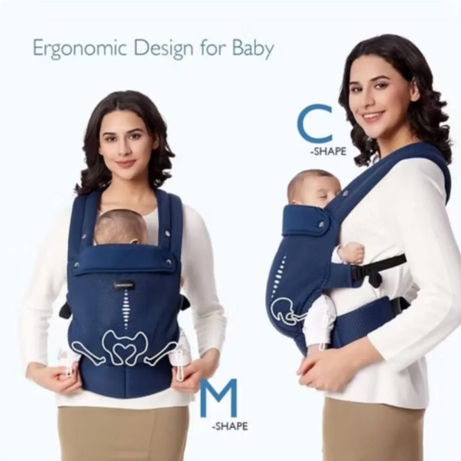 Momcozy Baby Carrier Newborn to Toddler Air Mesh - Blue - Image 3