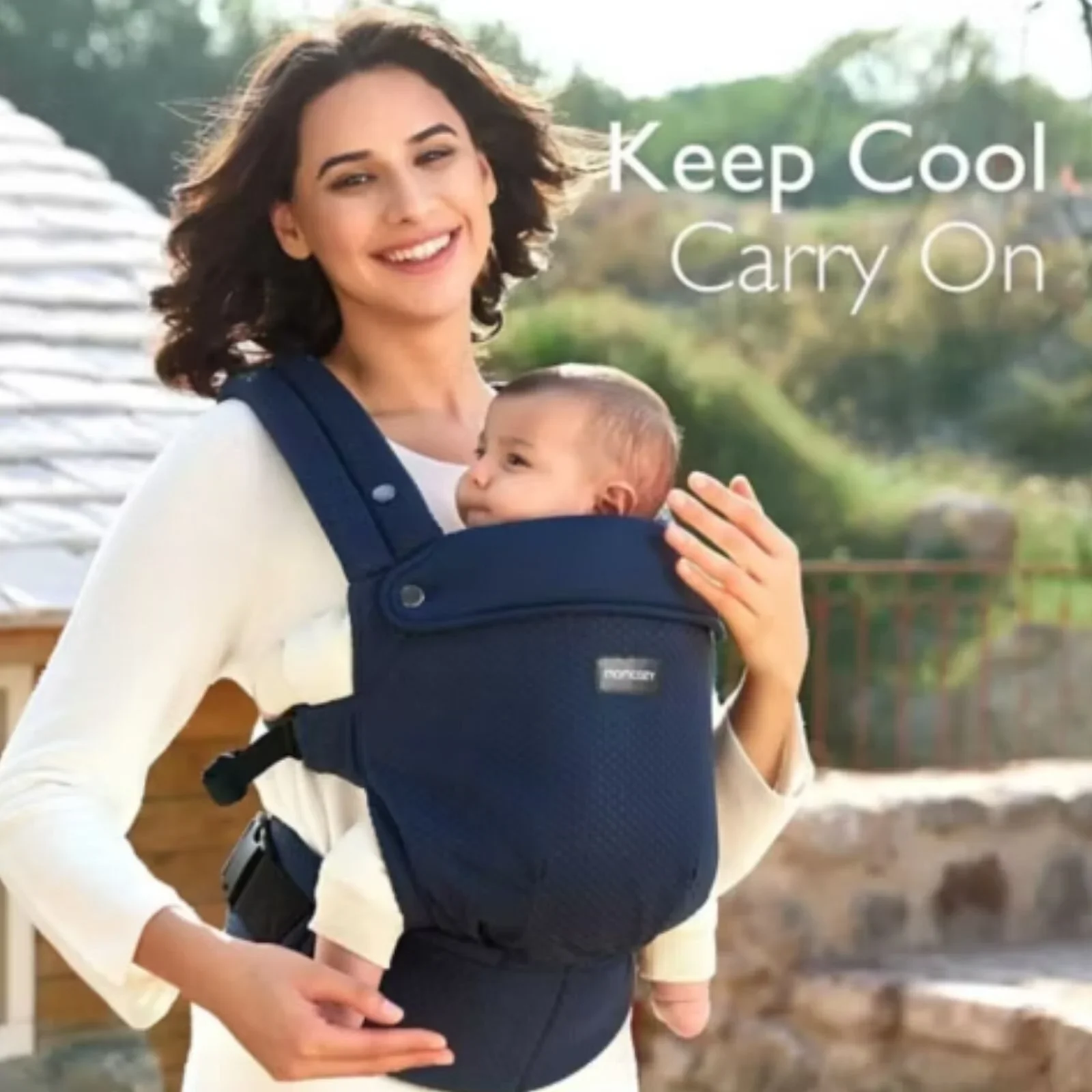 Momcozy Baby Carrier Newborn to Toddler Air Mesh - Blue - Image 4