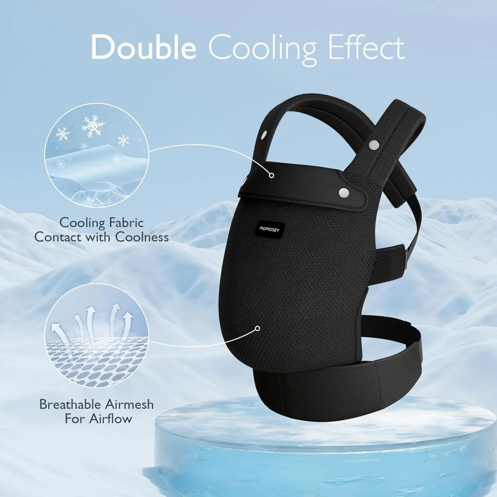 Momcozy Baby Carrier Newborn to Toddler Air Mesh - Black - Image 3