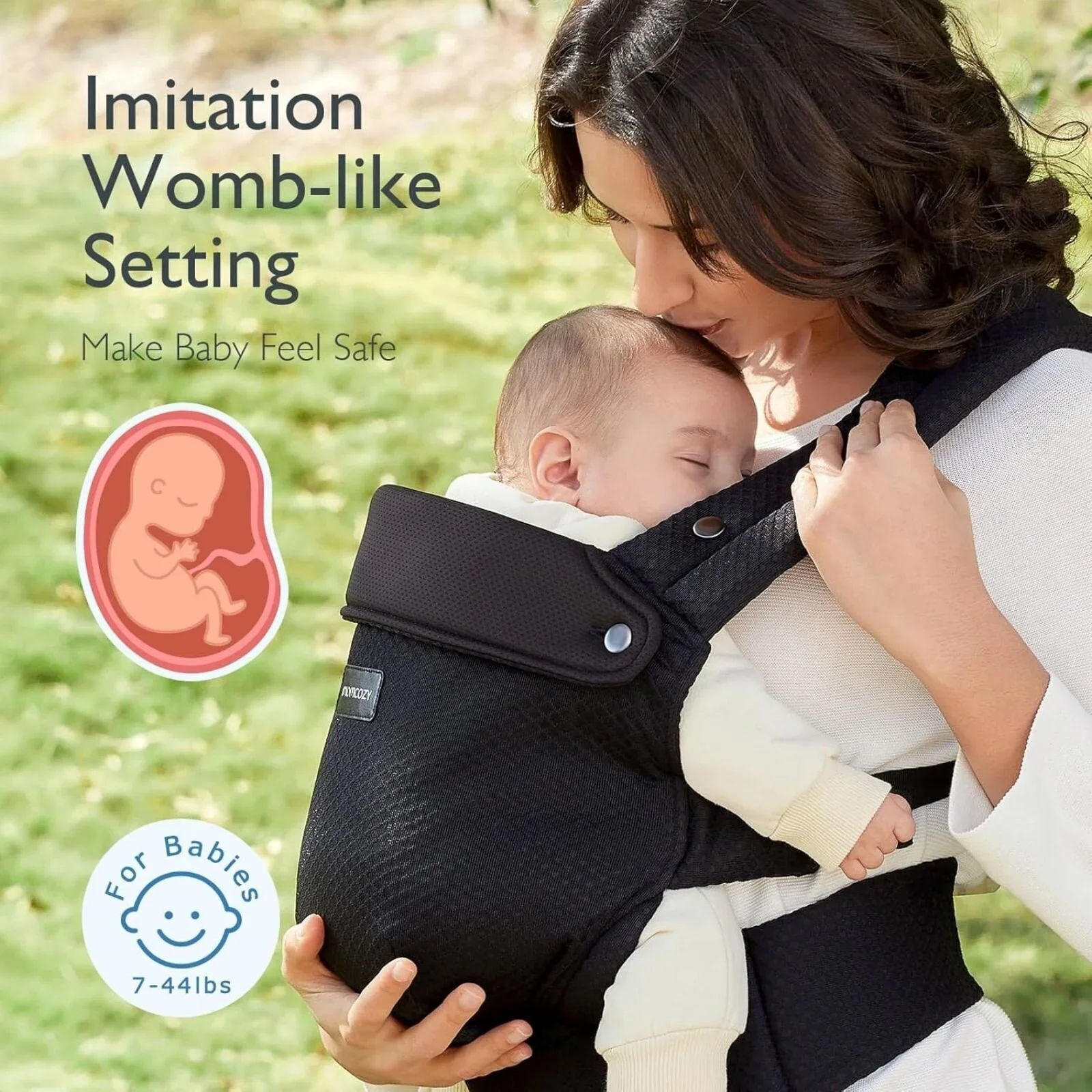 Momcozy Baby Carrier Newborn to Toddler Air Mesh - Black - Image 5