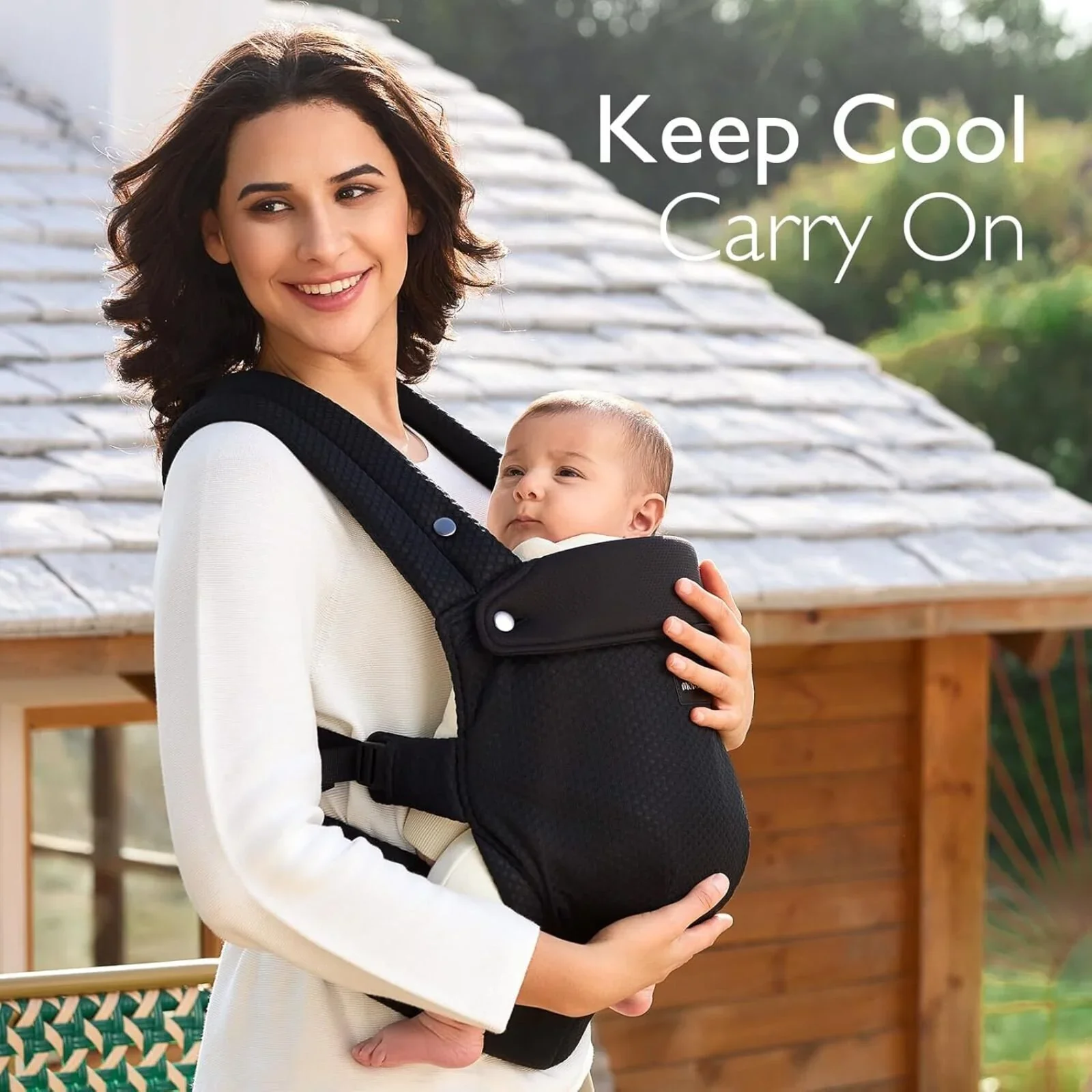 Momcozy Baby Carrier Newborn to Toddler Air Mesh - Black - Image 8