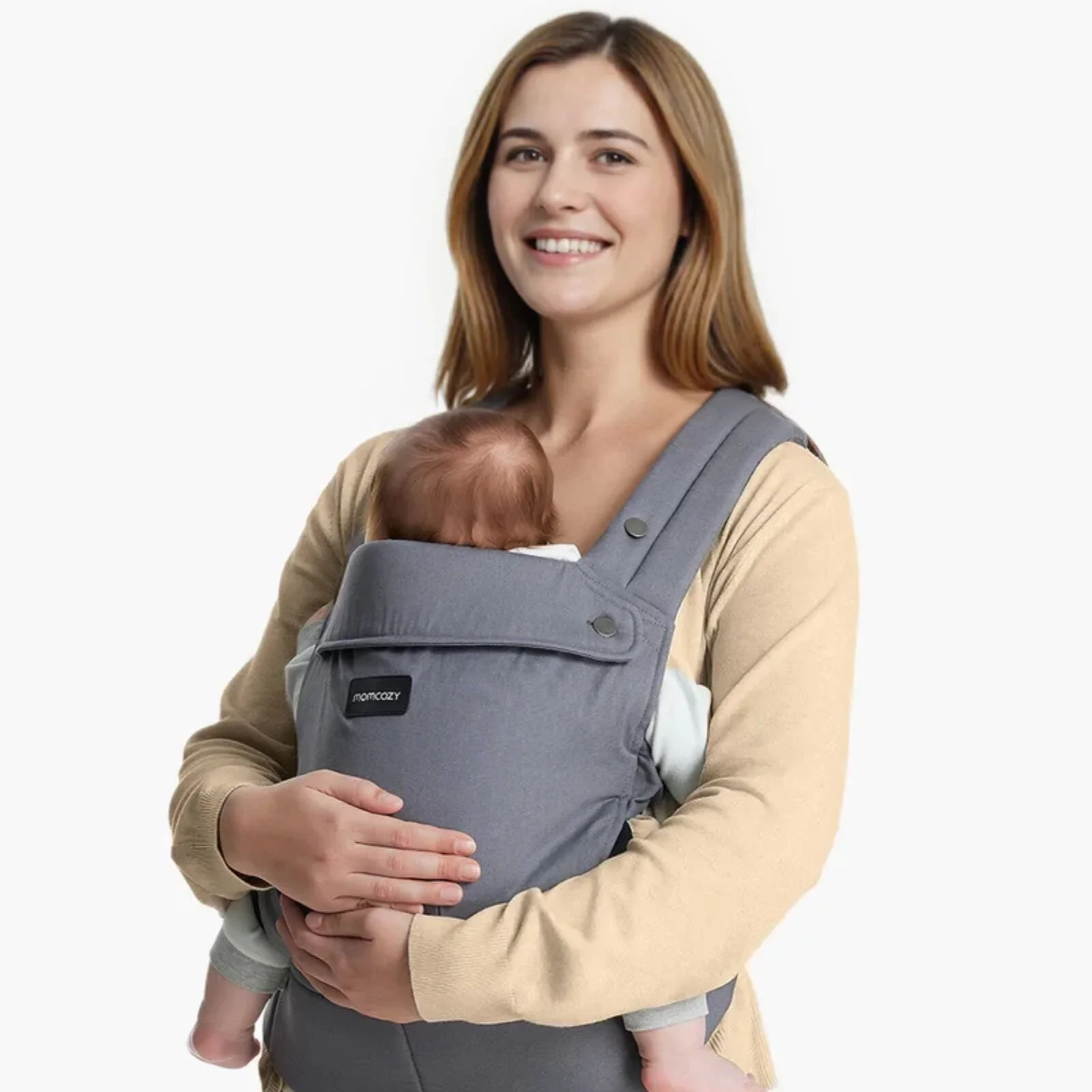 Momcozy Baby Carrier Newborn to Toddler Cotton - Grey - Image 6