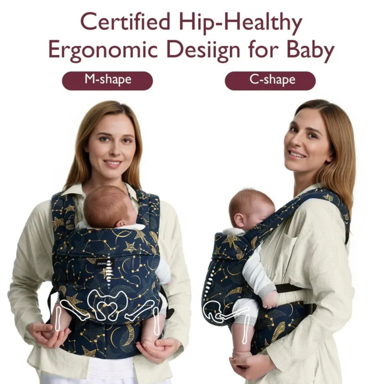 Momcozy Baby Carrier Newborn to Toddler Cotton - Starry Night - Image 3