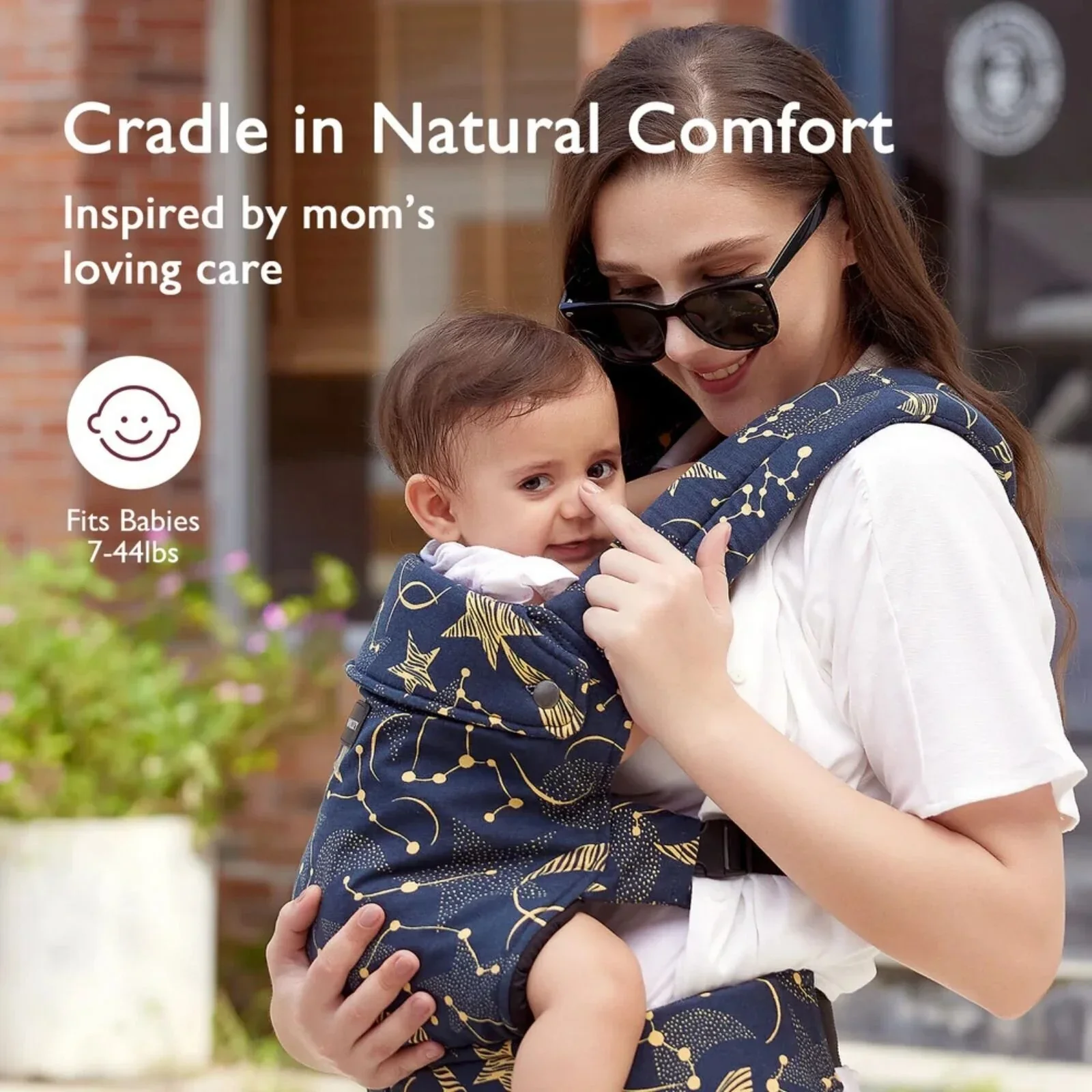Momcozy Baby Carrier Newborn to Toddler Cotton - Starry Night - Image 5