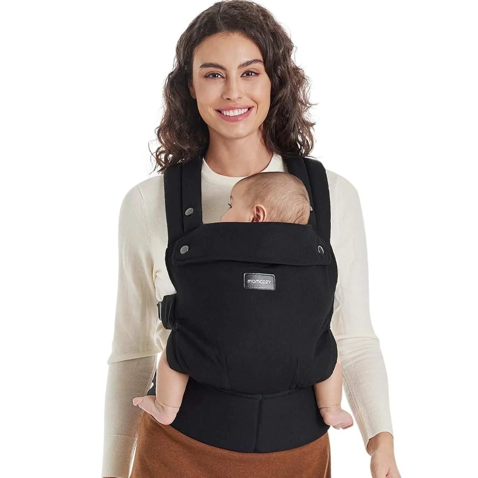 Momcozy Baby Carrier Newborn to Toddler Cotton - Black - Image 2