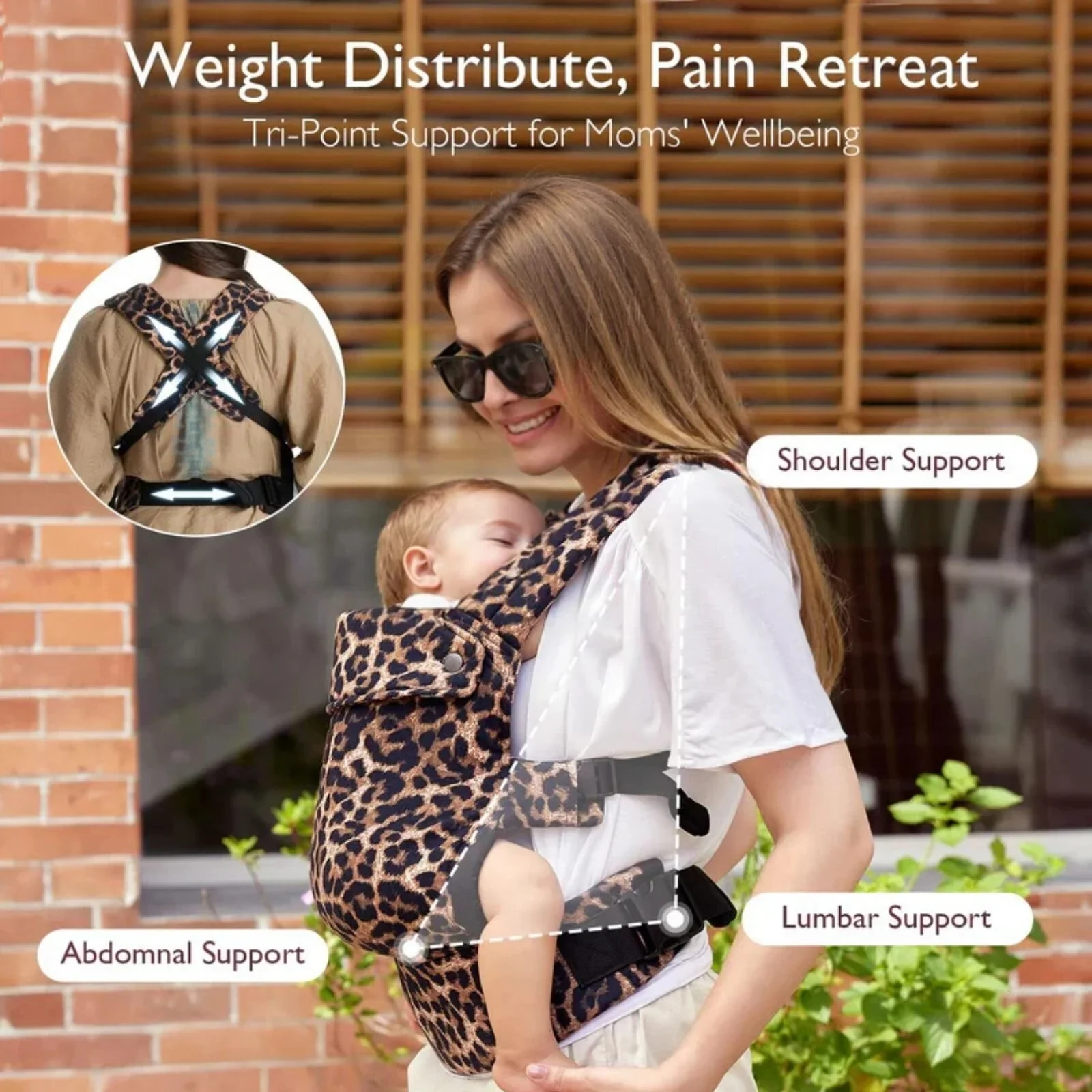 Momcozy Baby Carrier Newborn to Toddler Cotton - Leopard - Image 4