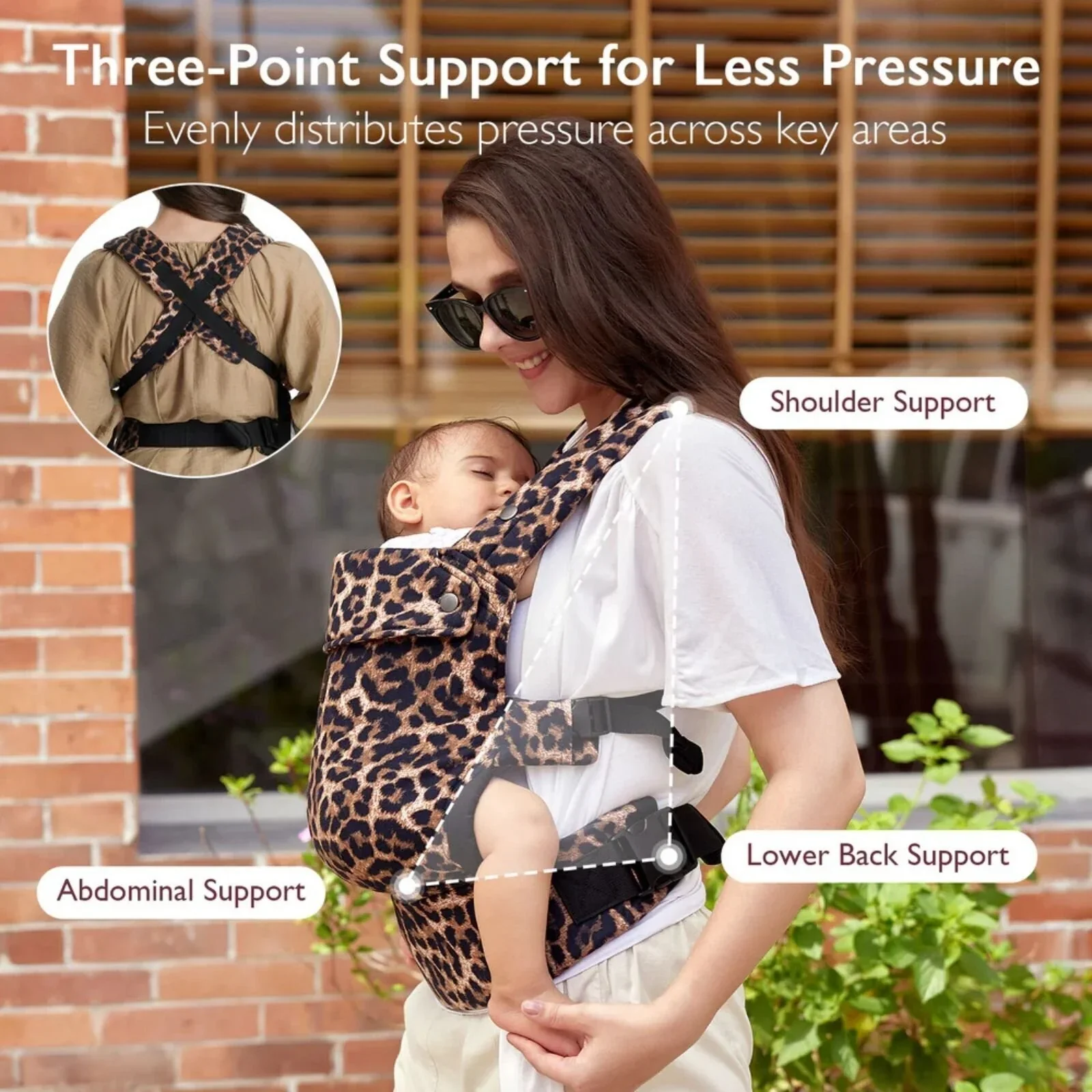 Momcozy Baby Carrier Newborn to Toddler Cotton - Leopard - Image 5