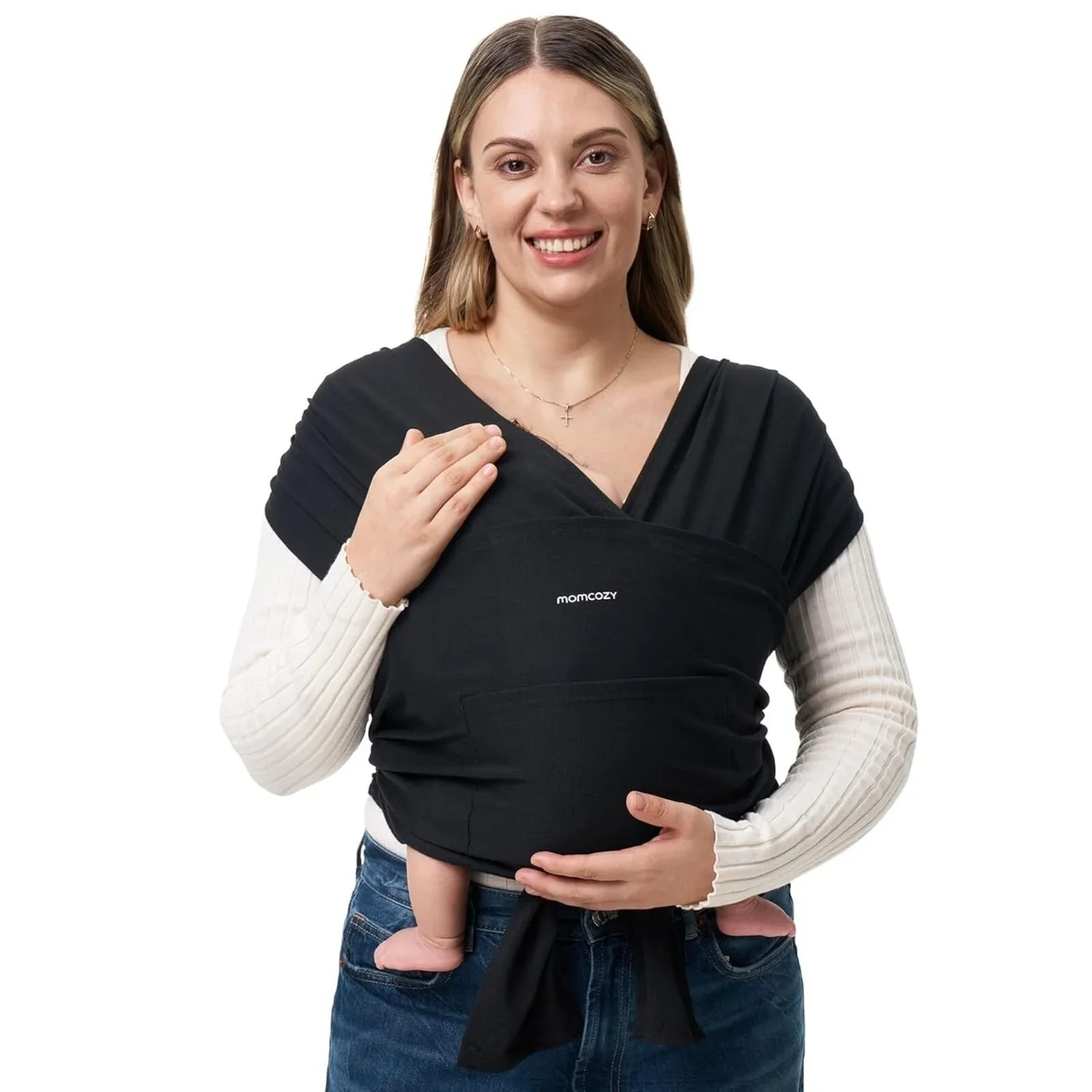 Momcozy Baby Wrap Carrier - Black - Image 2
