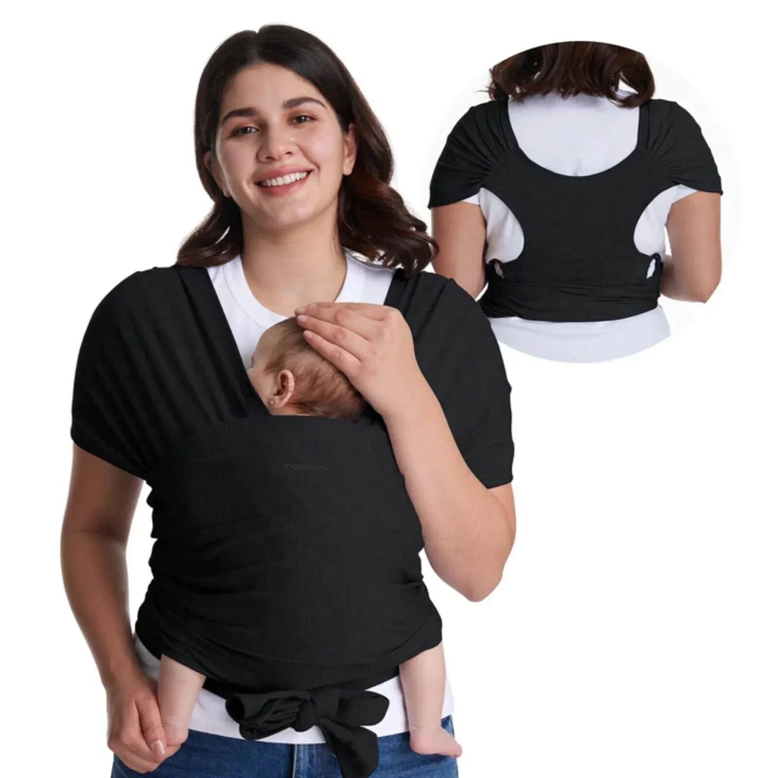 Momcozy Baby Wrap Carrier - Black - Image 3