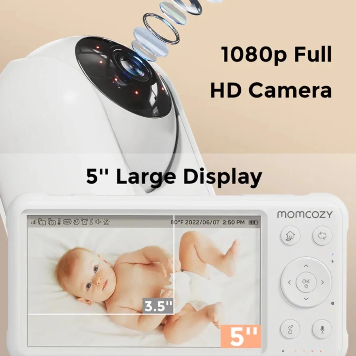 Momcozy BM01 5" Baby Monitor & Camera - Image 11